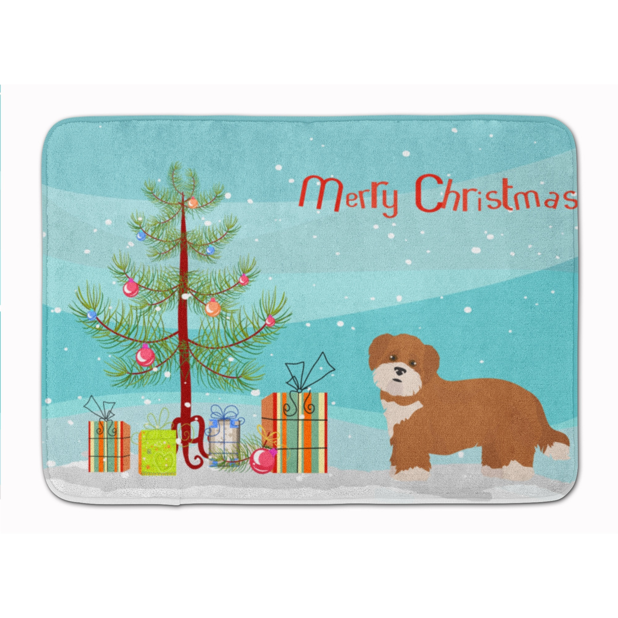 &quotCaroline's Treasures Shorkie 2 Christmas Tree Machine Washable Memory Foam Mat doormats, Multicolor"