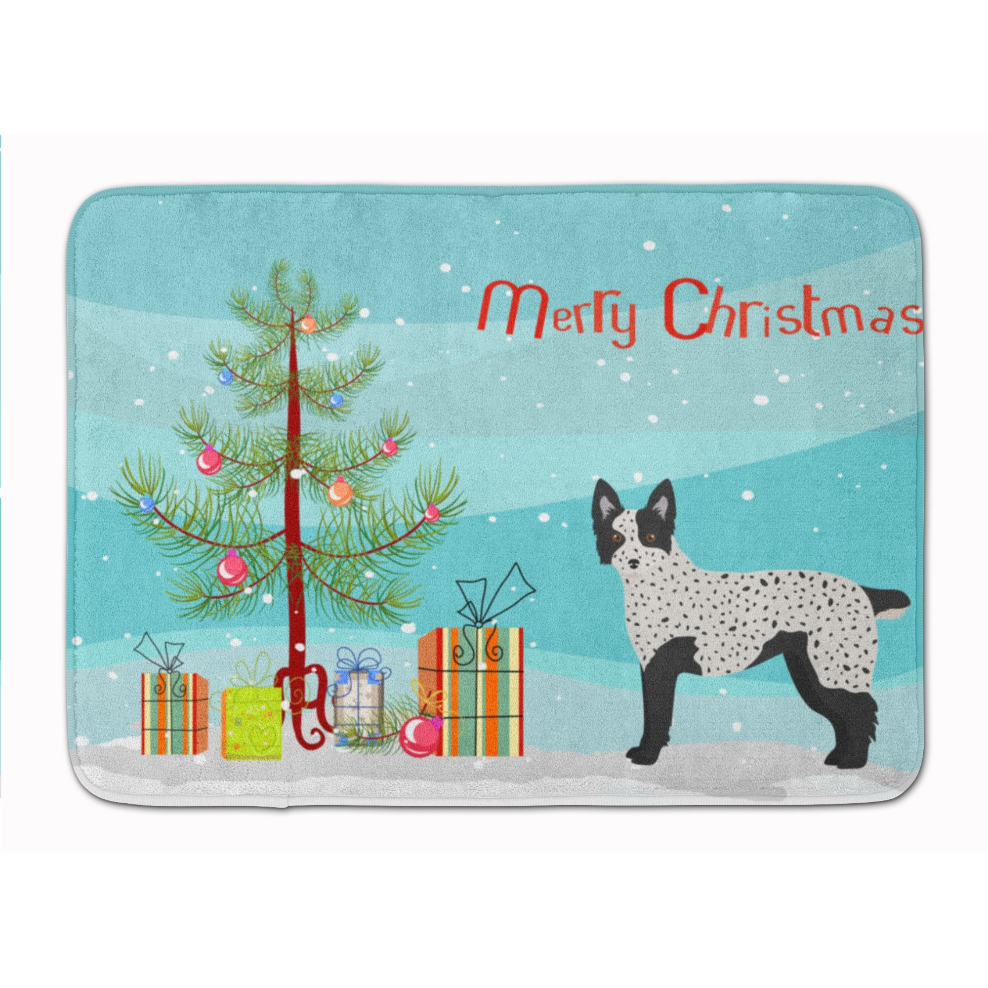 &quotCaroline's Treasures Texas Heeler Christmas Tree Machine Washable Memory Foam Mat doormats, Multicolor"