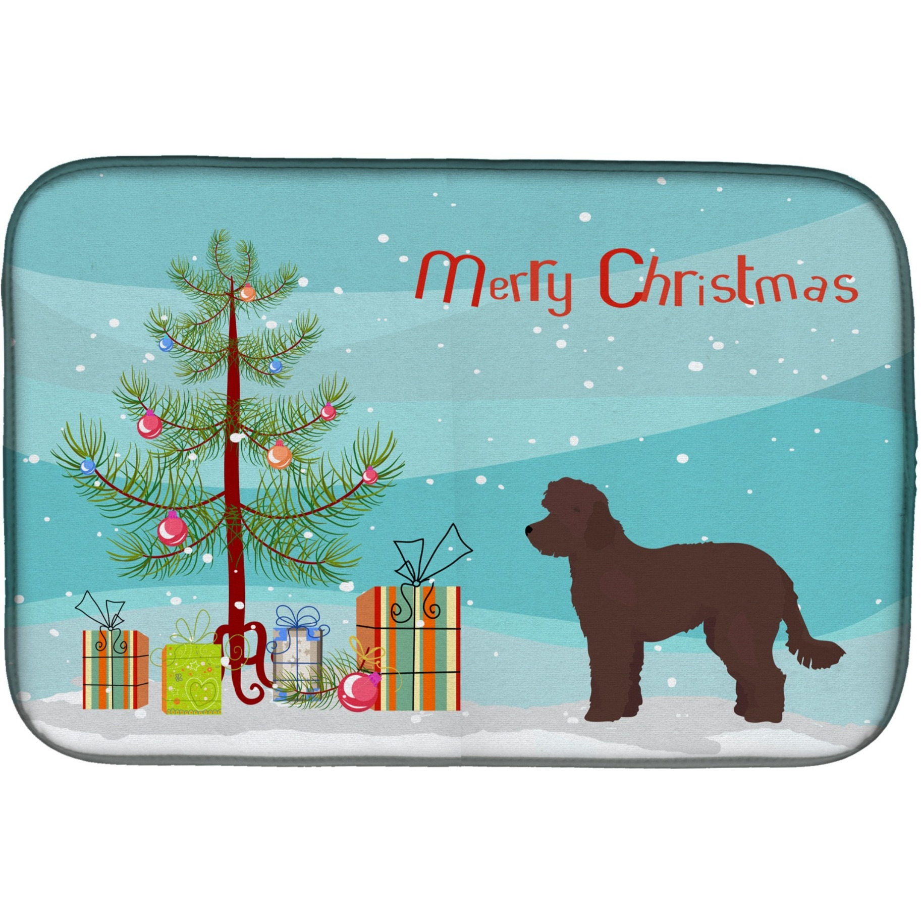 &quotCaroline's Treasures CK3880DDM Whoodle 1 Christmas Tree dish-drying-mats, 14 x 21, Multicolor"