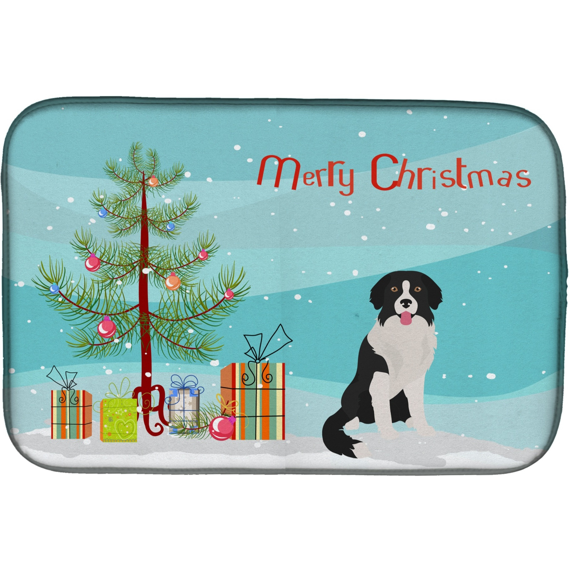 &quotCaroline's Treasures CK3887DDM Borador Christmas Tree dish-drying-mats, 14 x 21, Multicolor"