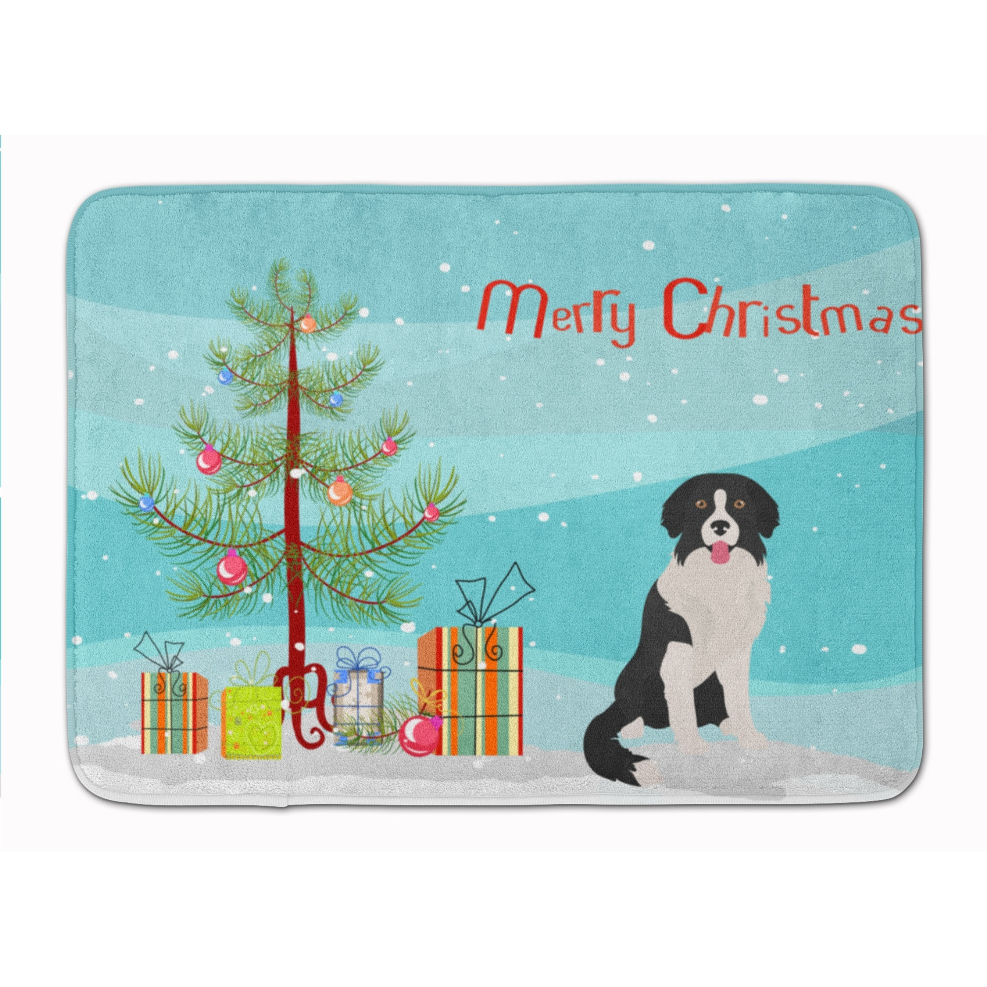 &quotCaroline's Treasures Borador Christmas Tree Machine Washable Memory Foam Mat doormats, Multicolor"