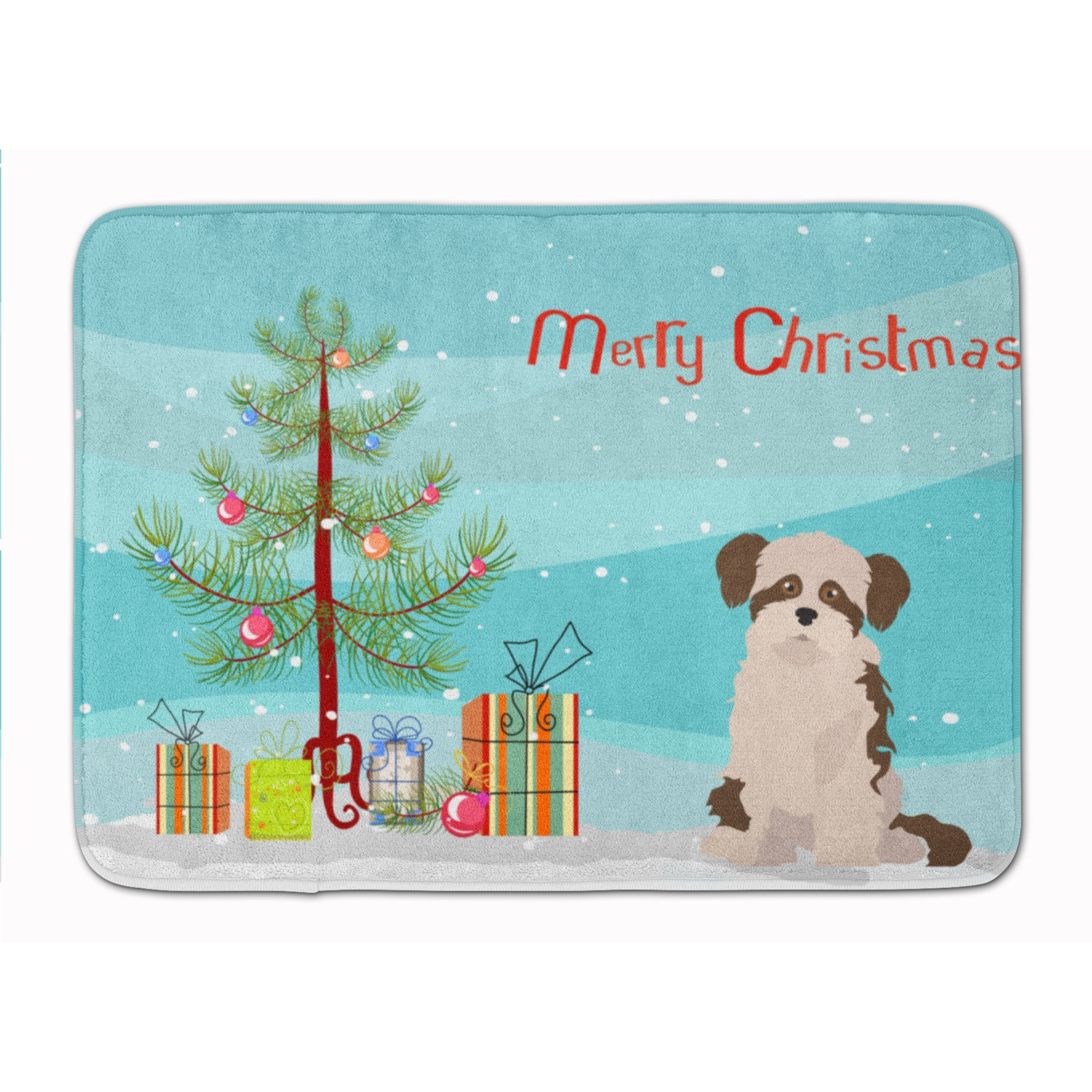 &quotCaroline's Treasures Shi Chi 3 Christmas Tree Machine Washable Memory Foam Mat doormats, Multicolor"
