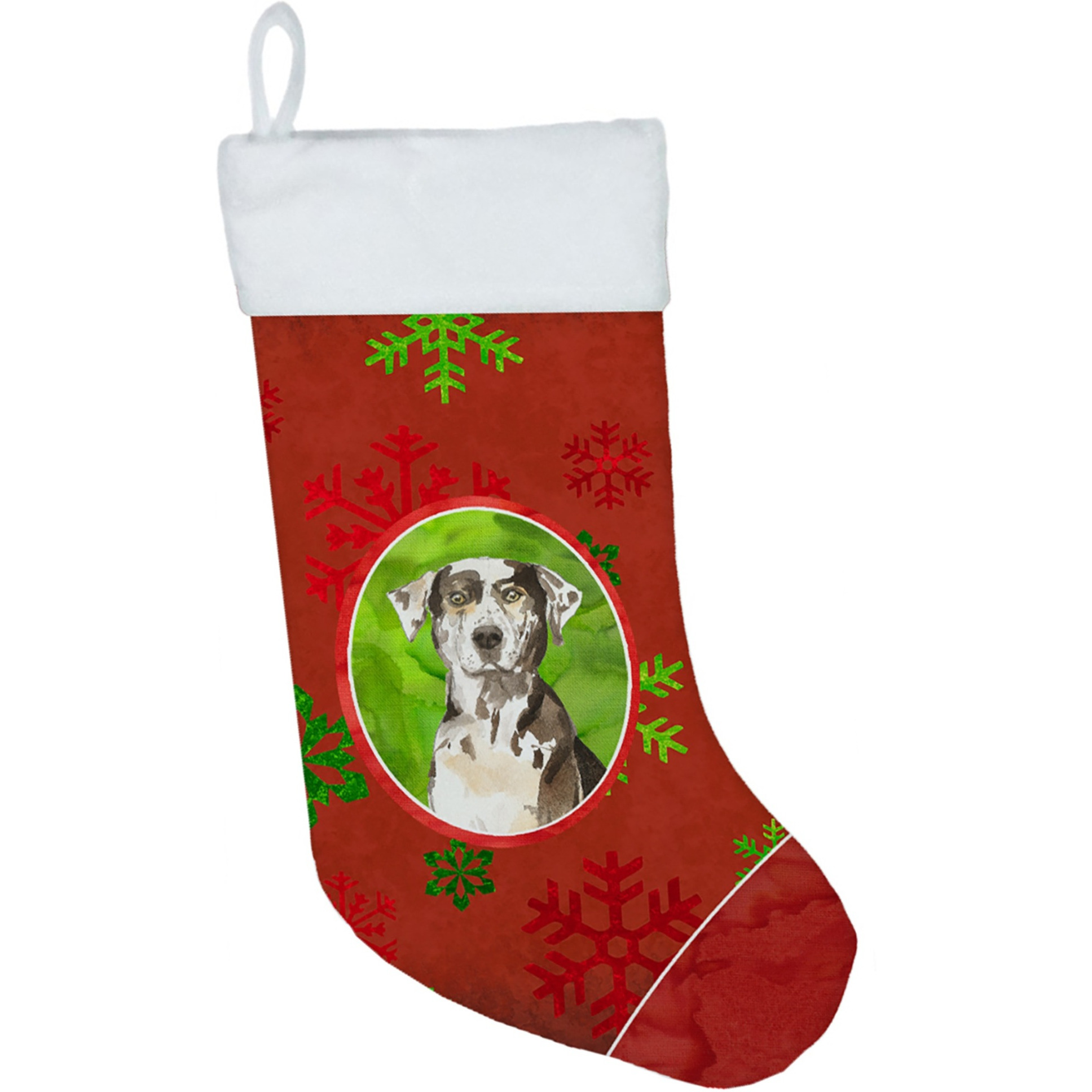 &quotCaroline's Treasures Snowflakes Catahoula Leopard Dog christmas-stockings, Multicolor"