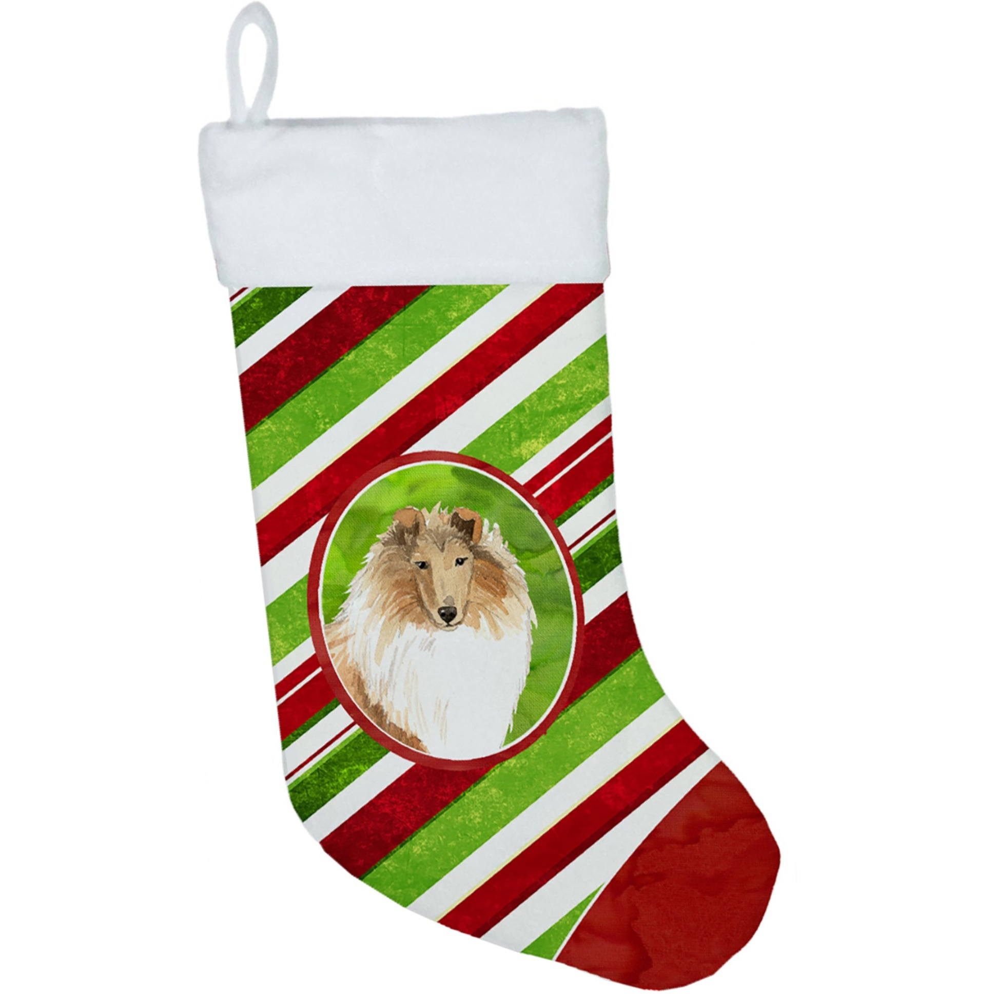 &quotCaroline's Treasures Collie Candy Stripe christmas-stockings, Multicolor"