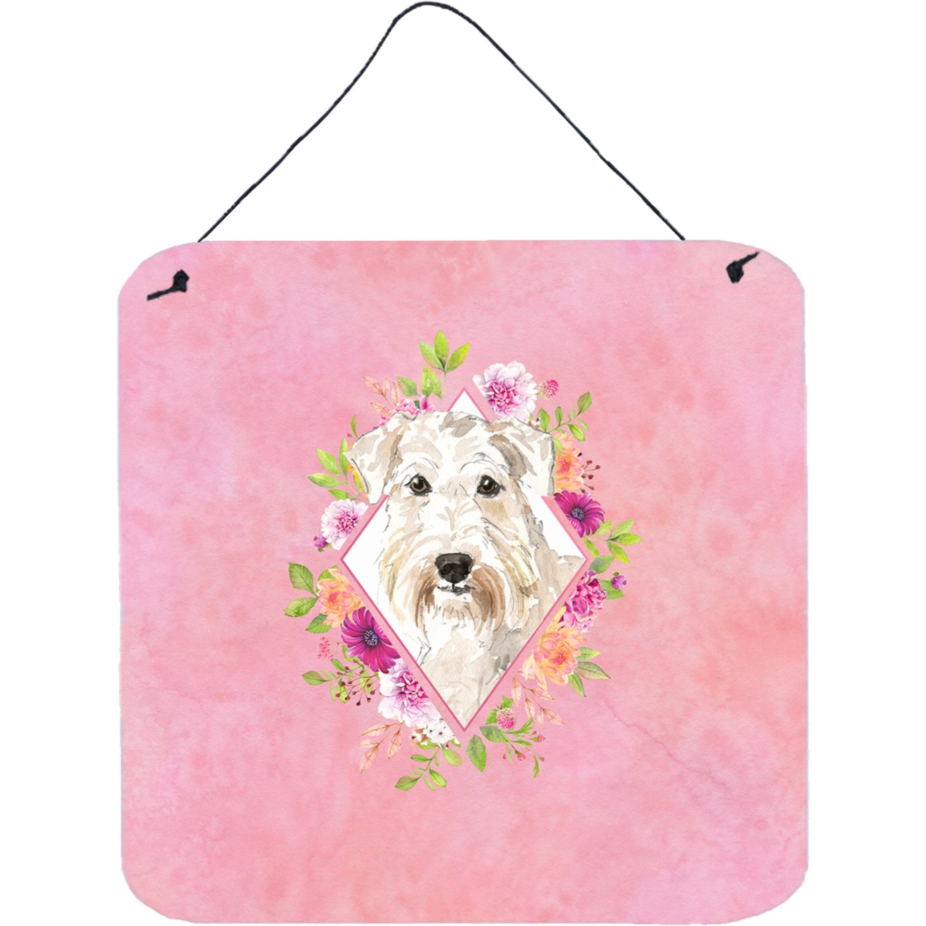 &quotCaroline's Treasures Wheaten Terrier Pink Flowers Door Hanging Prints wall-decor, Multicolor"