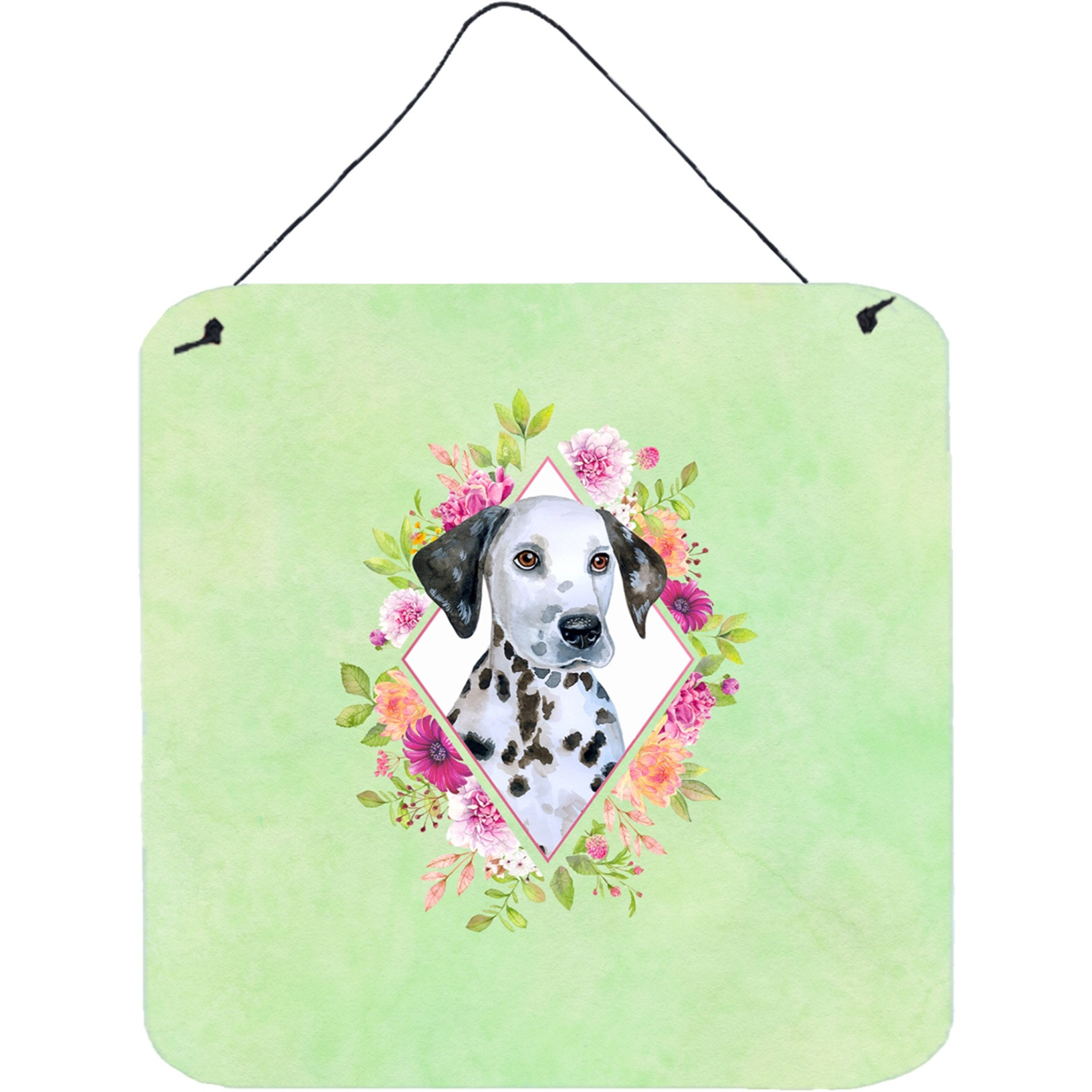 &quotCaroline's Treasures Dalmatian Puppy Green Flowers Door Hanging Prints wall-decor, Multicolor"