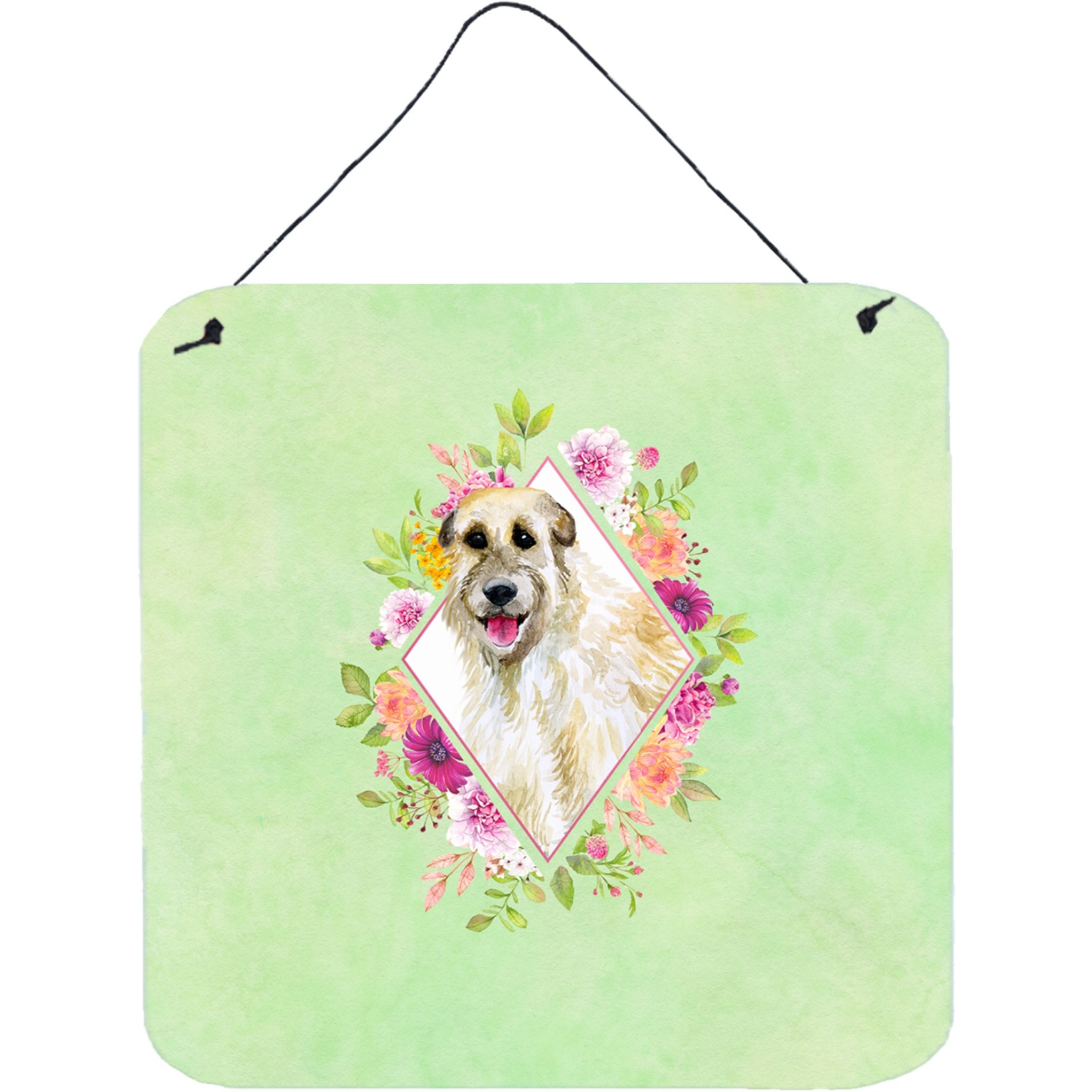 &quotCaroline's Treasures Irish Wolfhound Green Flowers Door Hanging Prints wall-decor, Multicolor"