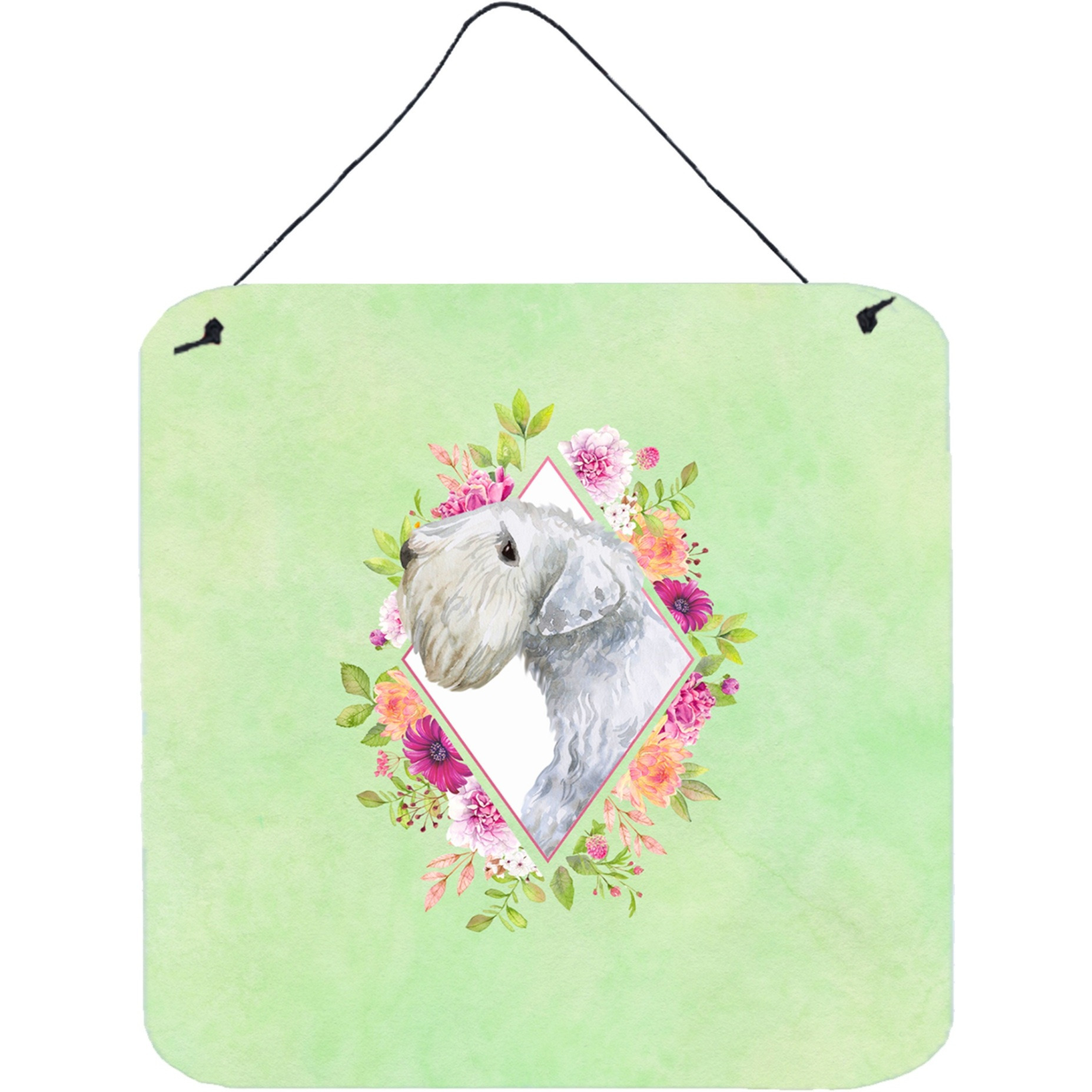 &quotCaroline's Treasures Sealyham Terrier Green Flowers Door Hanging Prints wall-decor, Multicolor"