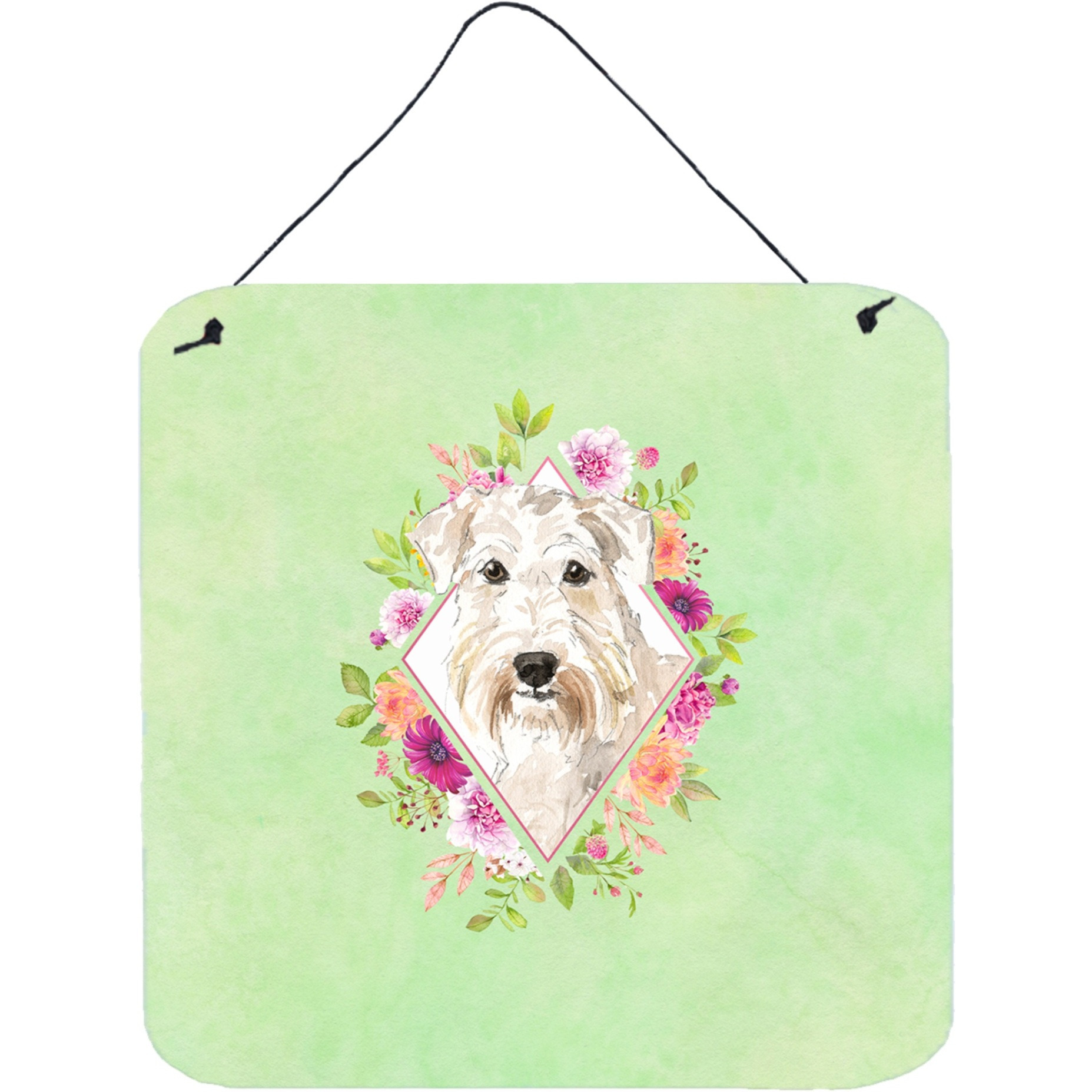 &quotCaroline's Treasures Wheaten Terrier Green Flowers Door Hanging Prints wall-decor, Multicolor"
