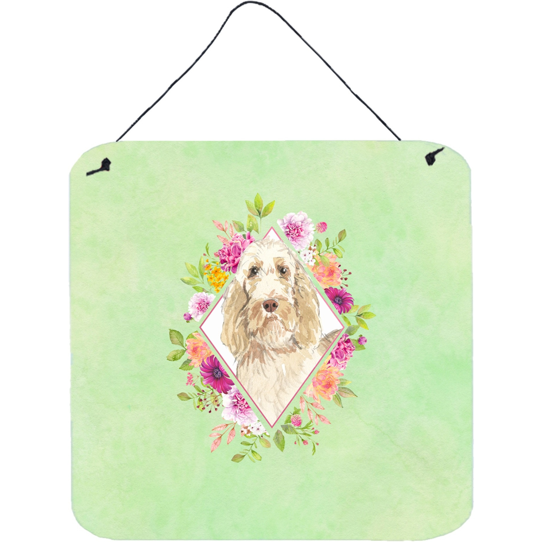 &quotCaroline's Treasures Spinone Italiano Green Flowers Door Hanging Prints wall-decor, Multicolor"