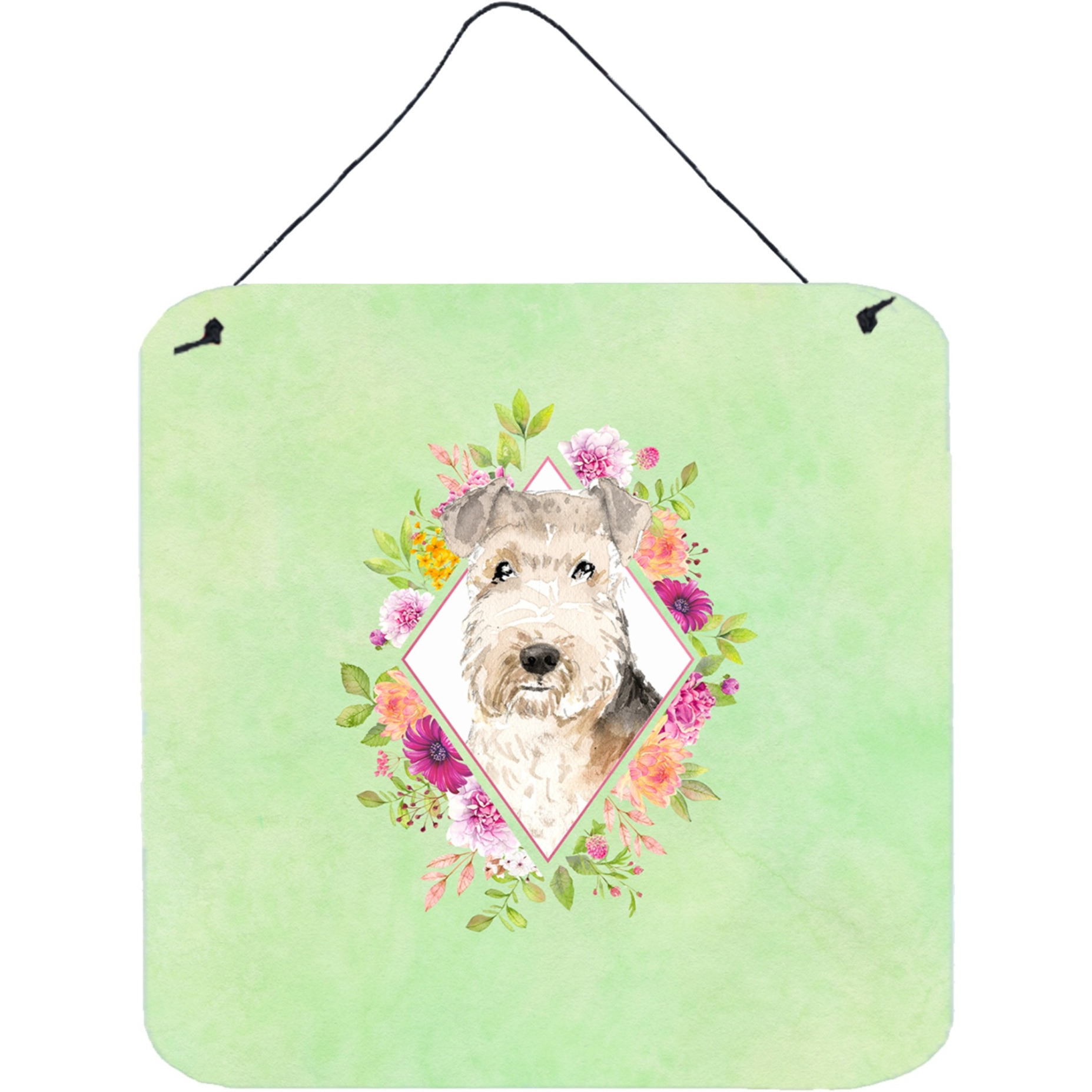 &quotCaroline's Treasures Lakeland Terrier Green Flowers Door Hanging Prints wall-decor, Multicolor"