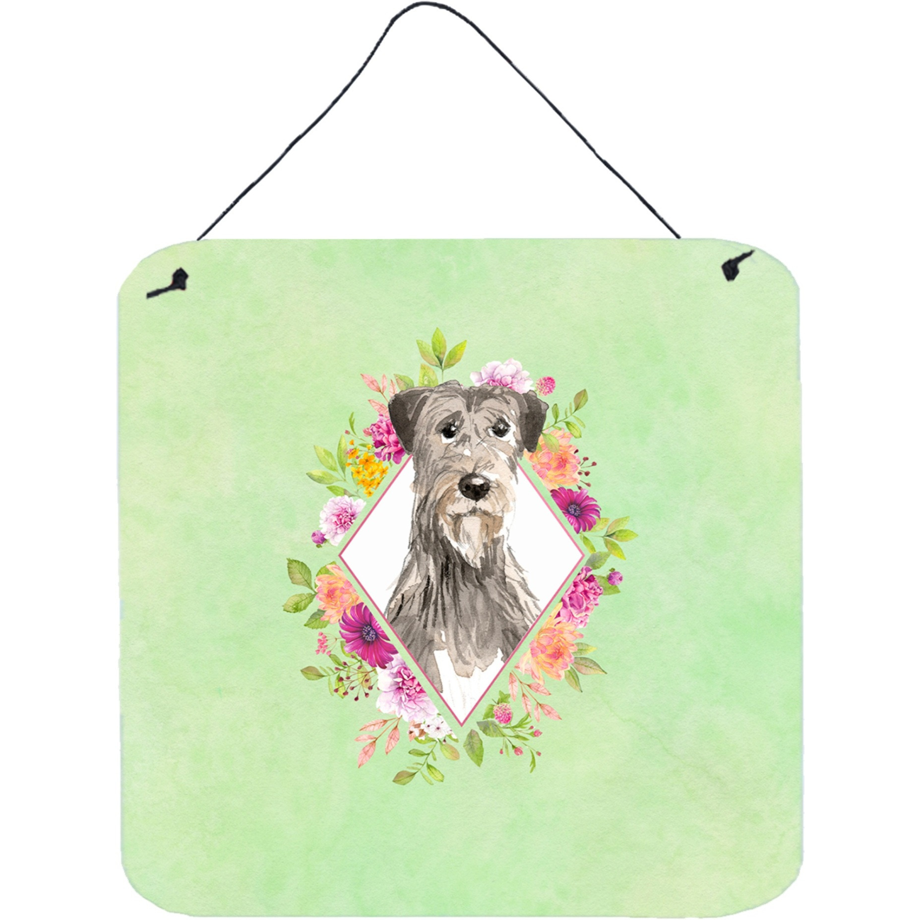 &quotCaroline's Treasures Irish Wolfhound Green Flowers Door Hanging Prints wall-decor, Multicolor"