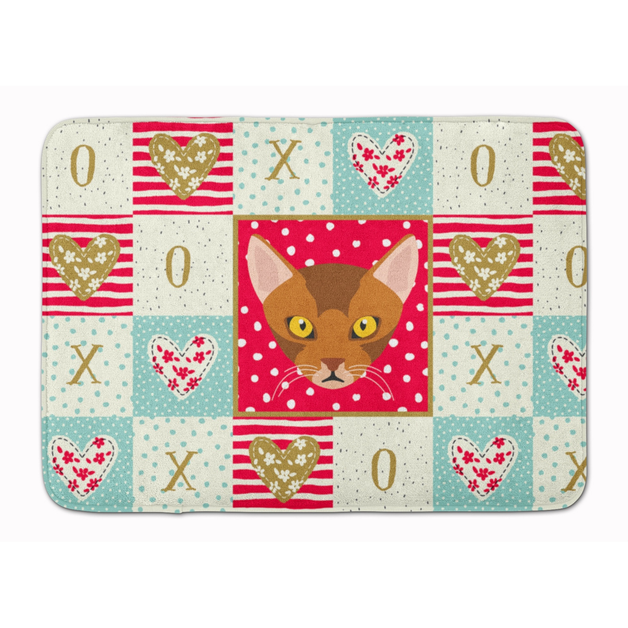 &quotCaroline's Treasures Abyssinian Cat Love Machine Washable Memory Foam Mat doormats, Multicolor"
