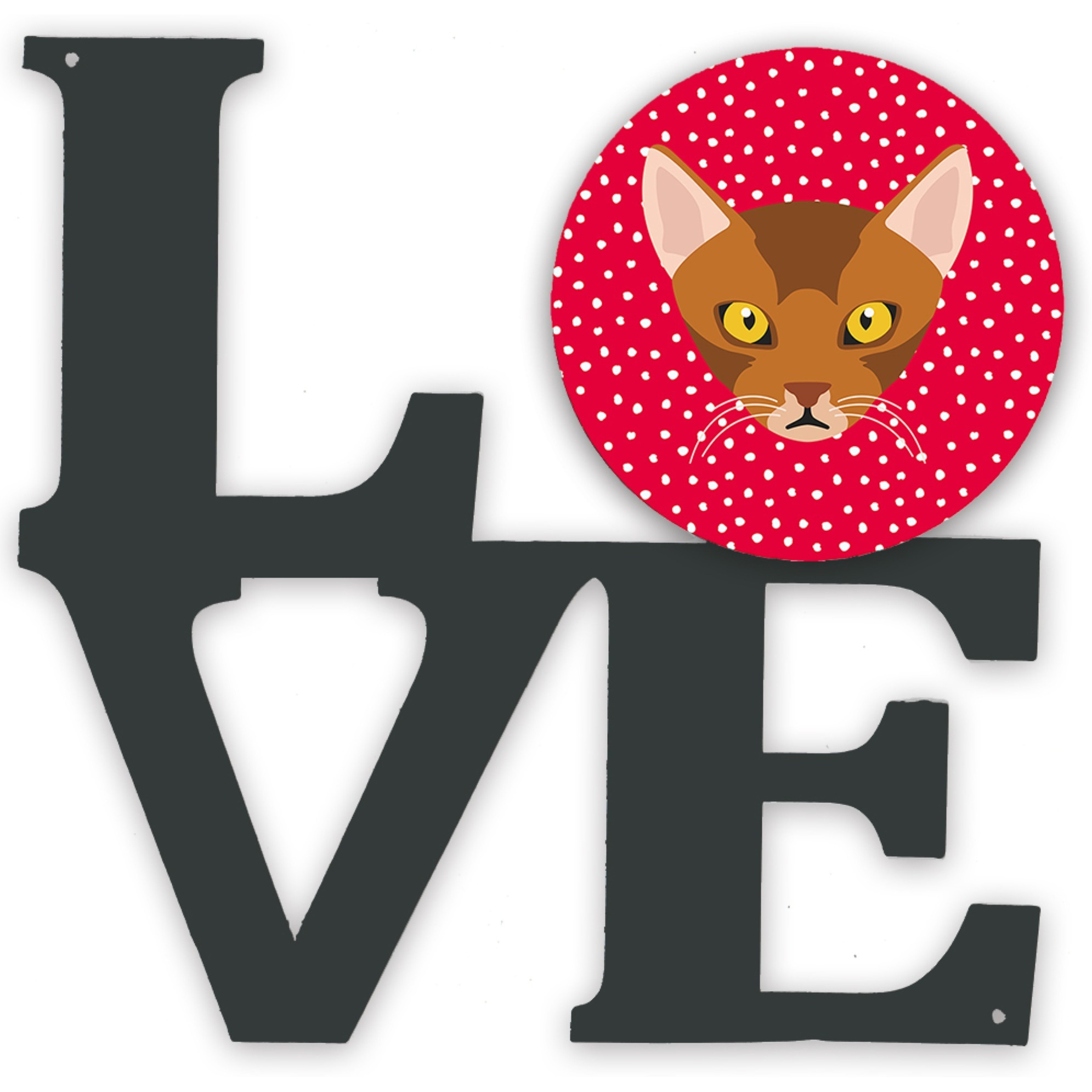 &quotCaroline's Treasures Abyssinian Cat Metal Artwork Love wall-decor, Multicolor"