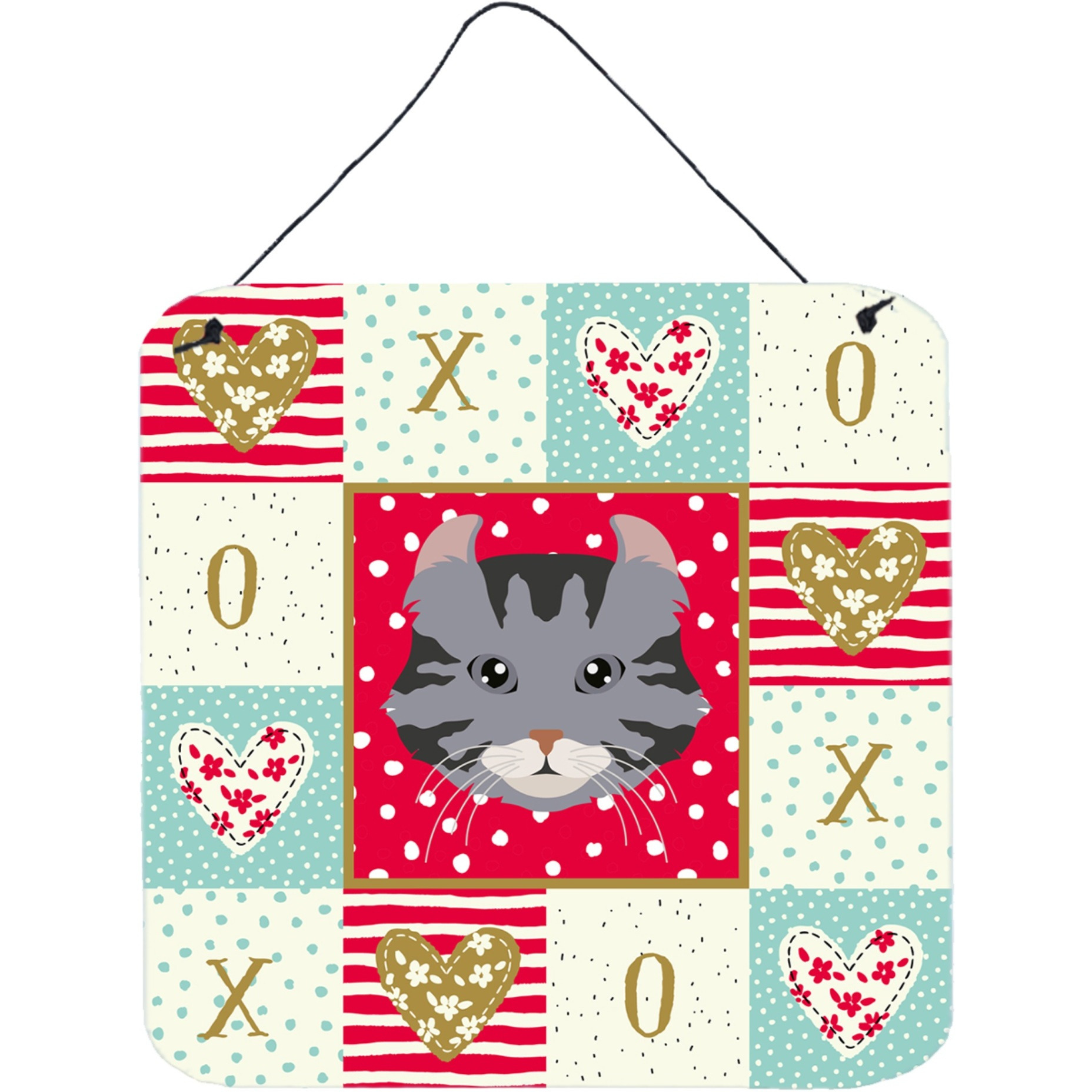 &quotCaroline's Treasures American Curl Cat Love Door Hanging Prints wall-decor, Multicolor"