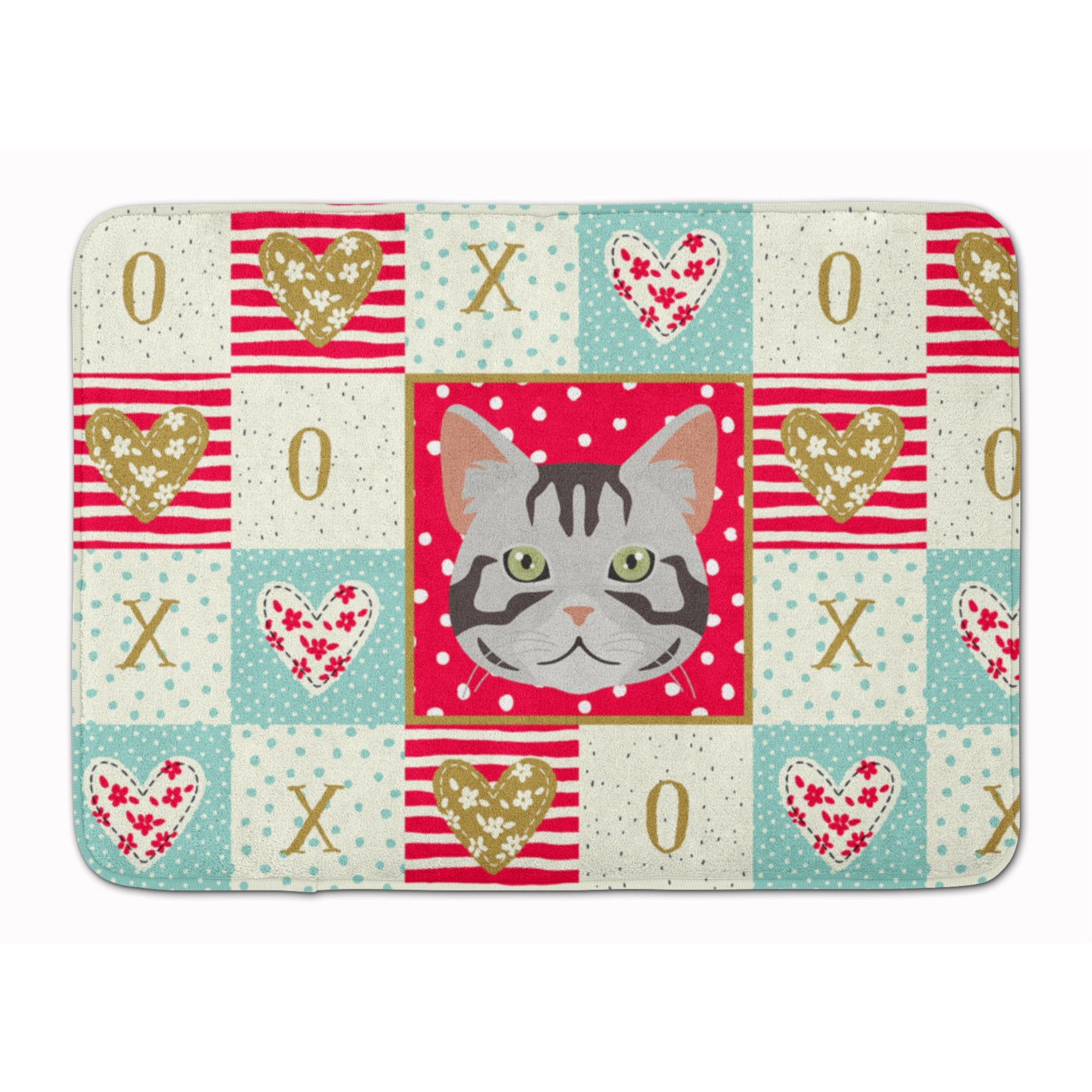 &quotCaroline's Treasures American Shorthair Cat Love Machine Washable Memory Foam Mat doormats, Multicolor"