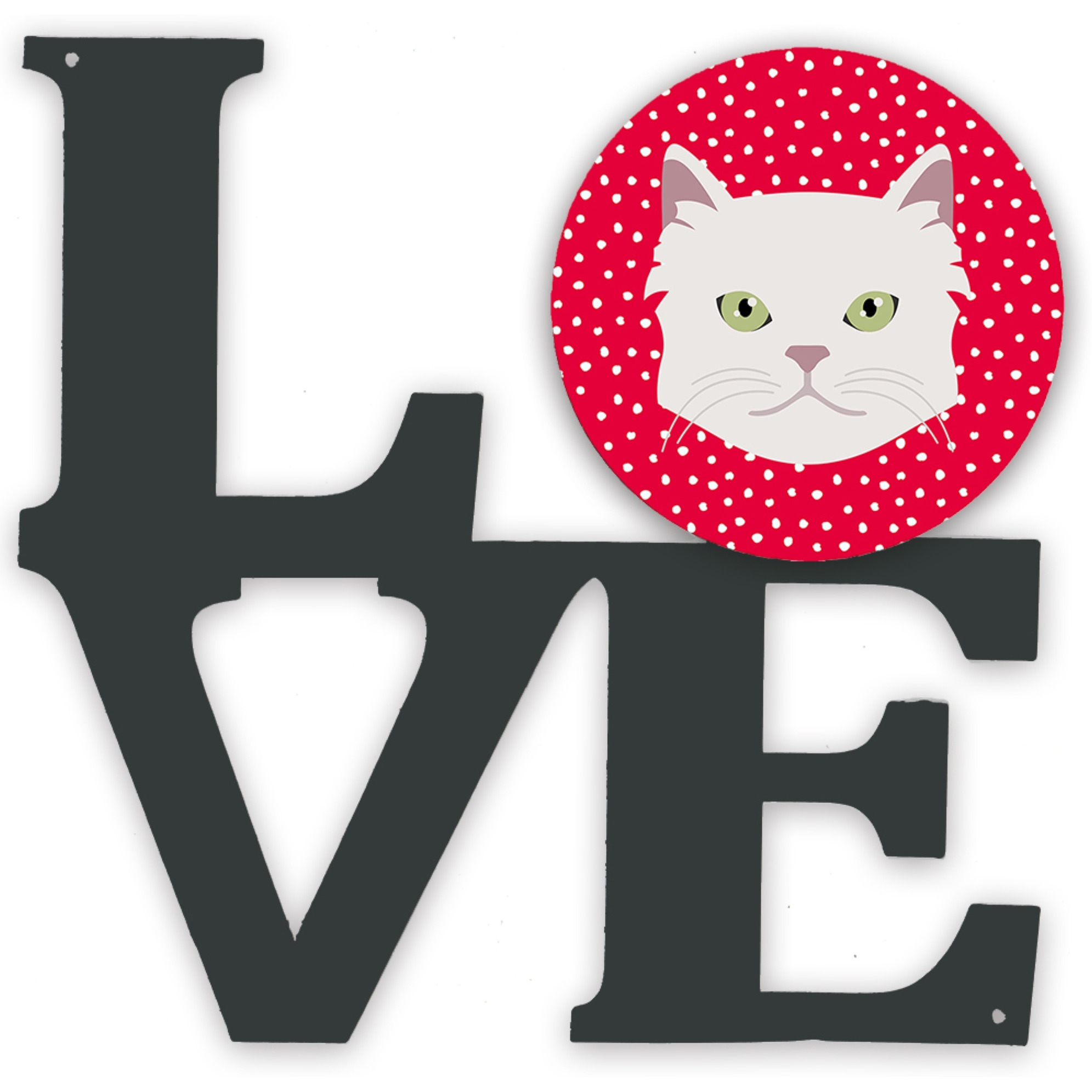 &quotCaroline's Treasures Asian Semi Longhaired Cat Metal Artwork Love wall-decor, Multicolor"