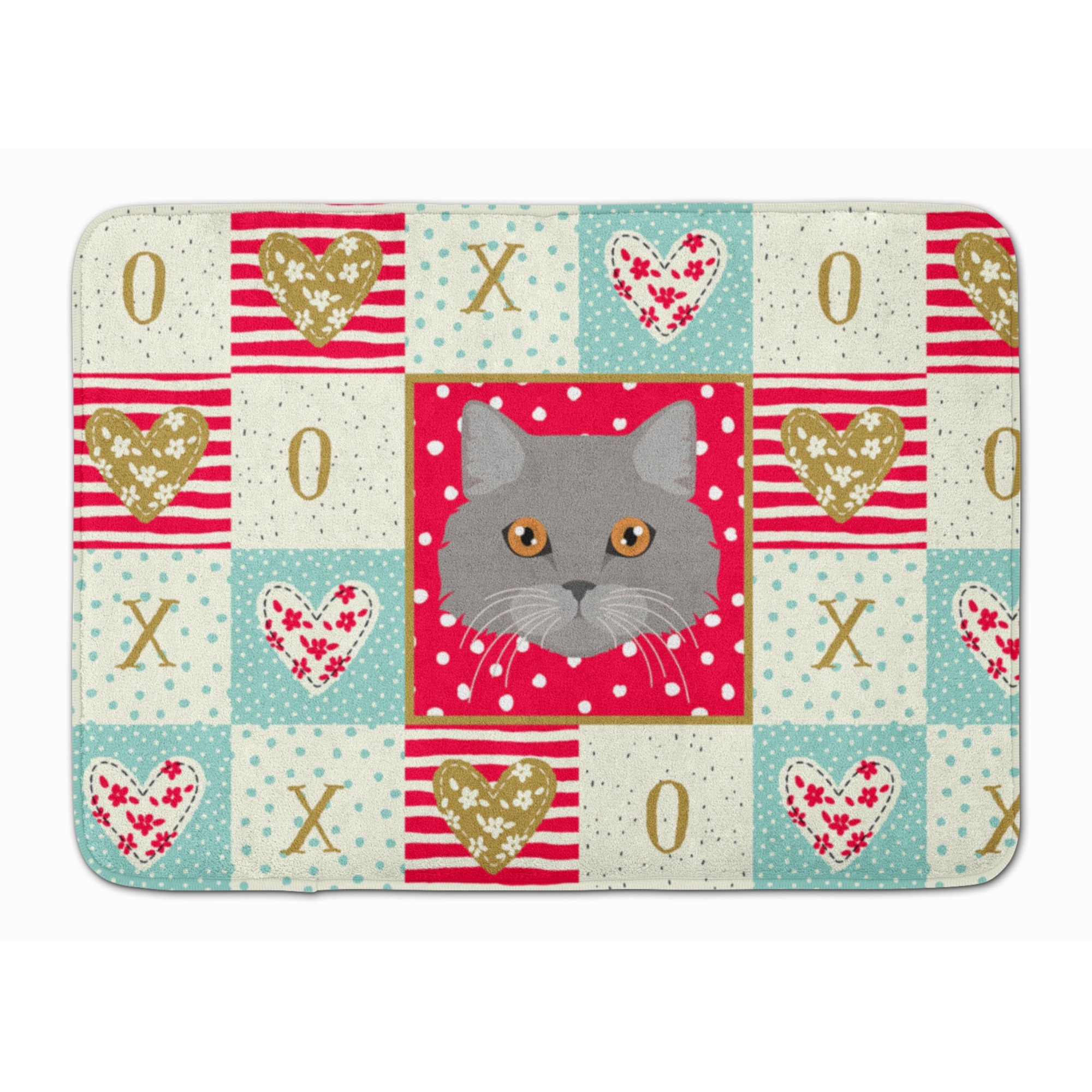 &quotCaroline's Treasures Brazilian Longhair Cat Love Machine Washable Memory Foam Mat doormats, Multicolor"
