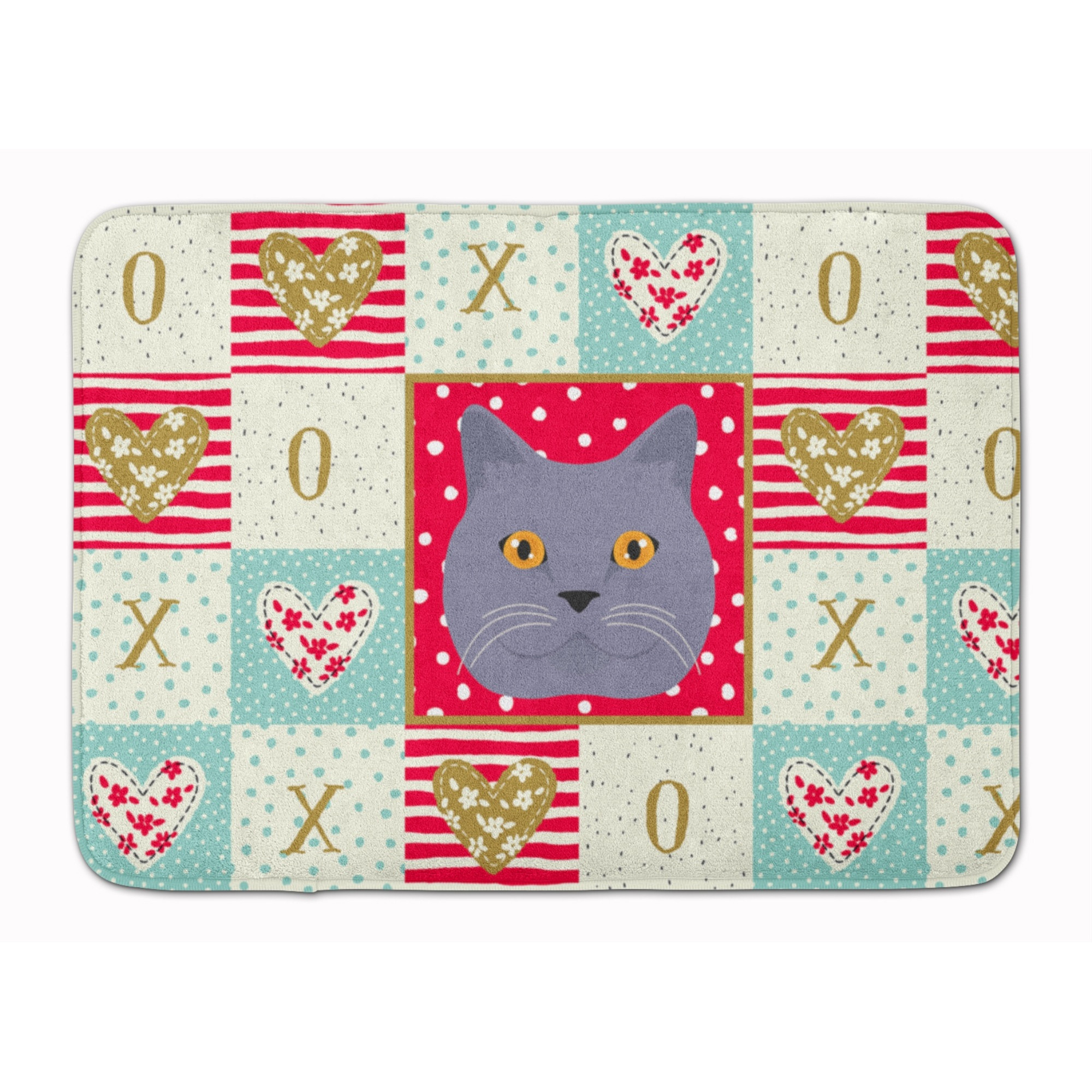 &quotCaroline's Treasures British Shorthair Cat Love Machine Washable Memory Foam Mat doormats, Multicolor"