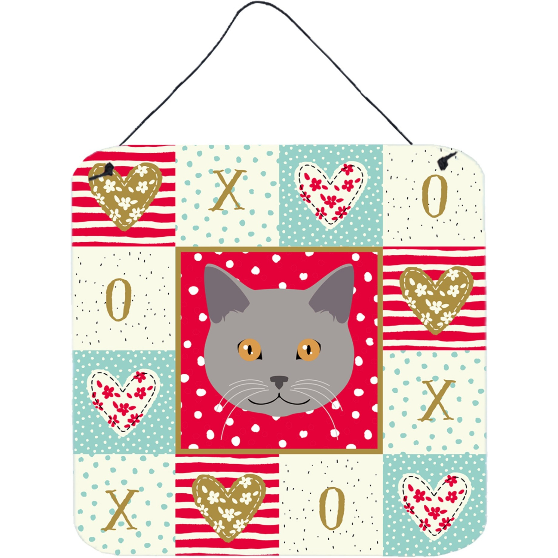 &quotCaroline's Treasures Chartreux Cat Love Door Hanging Prints wall-decor, Multicolor"