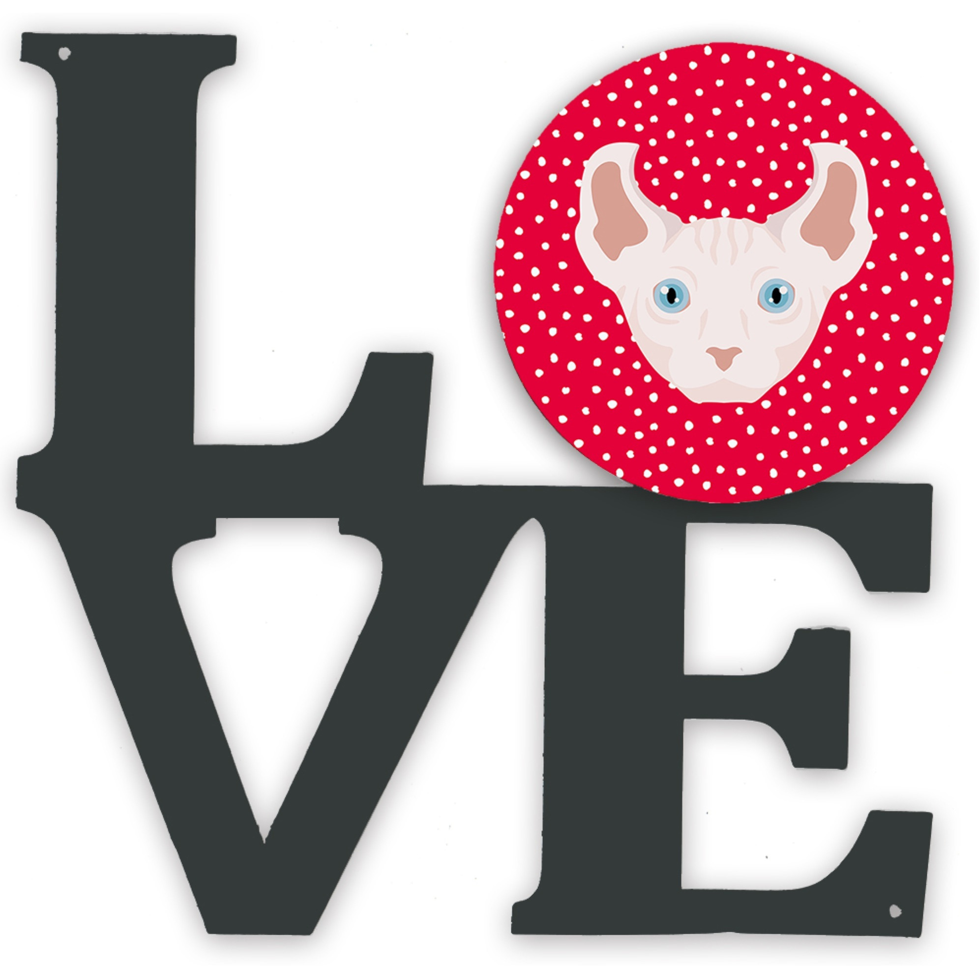 &quotCaroline's Treasures Dwelf Cat Metal Artwork Love wall-decor, Multicolor"