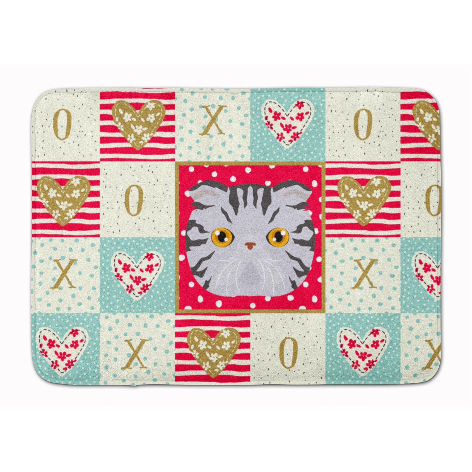 &quotCaroline's Treasures Foldex Exotic Fold Cat Love Machine Washable Memory Foam Mat doormats, Multicolor"