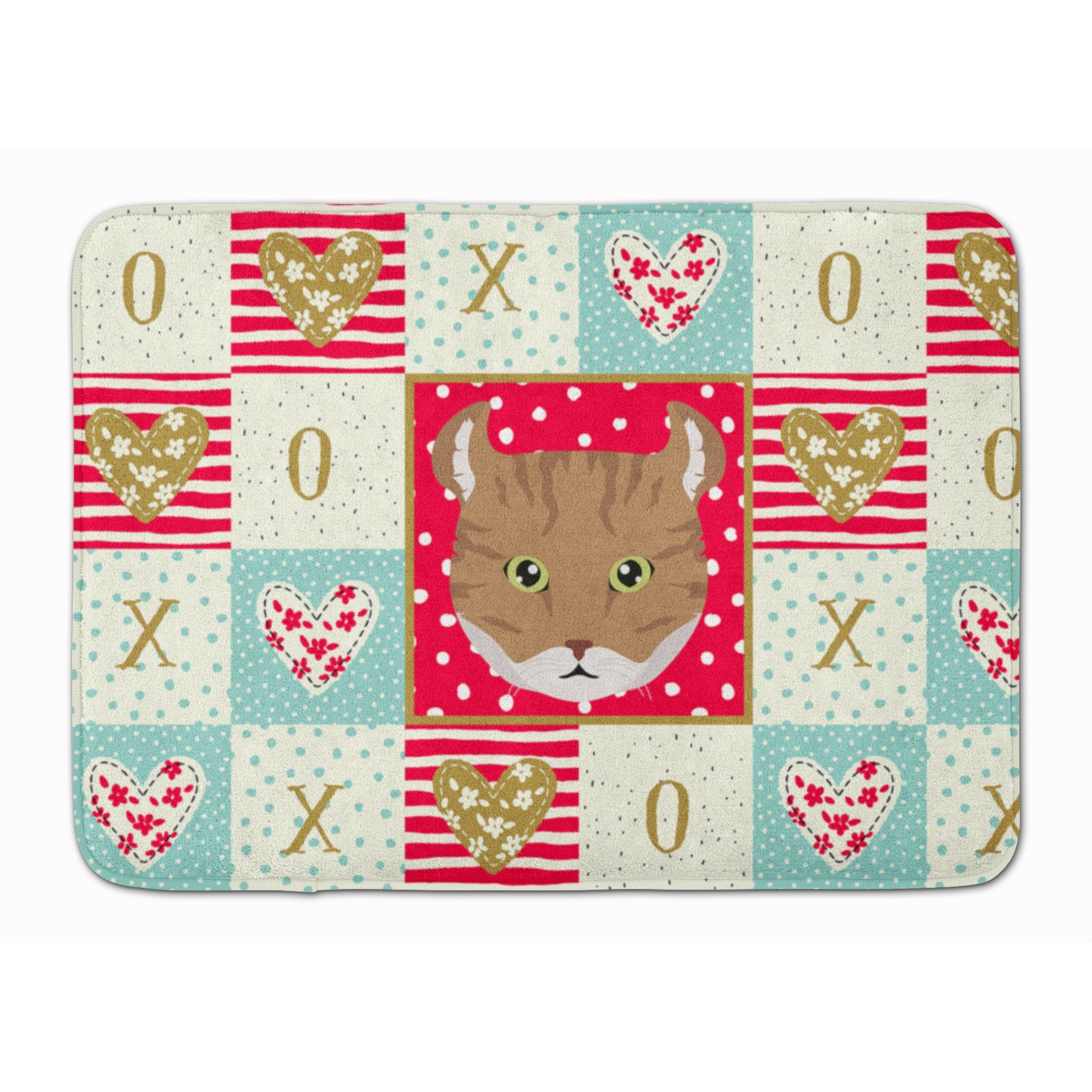 &quotCaroline's Treasures Highlander Lynx Cat Love Machine Washable Memory Foam Mat doormats, Multicolor"