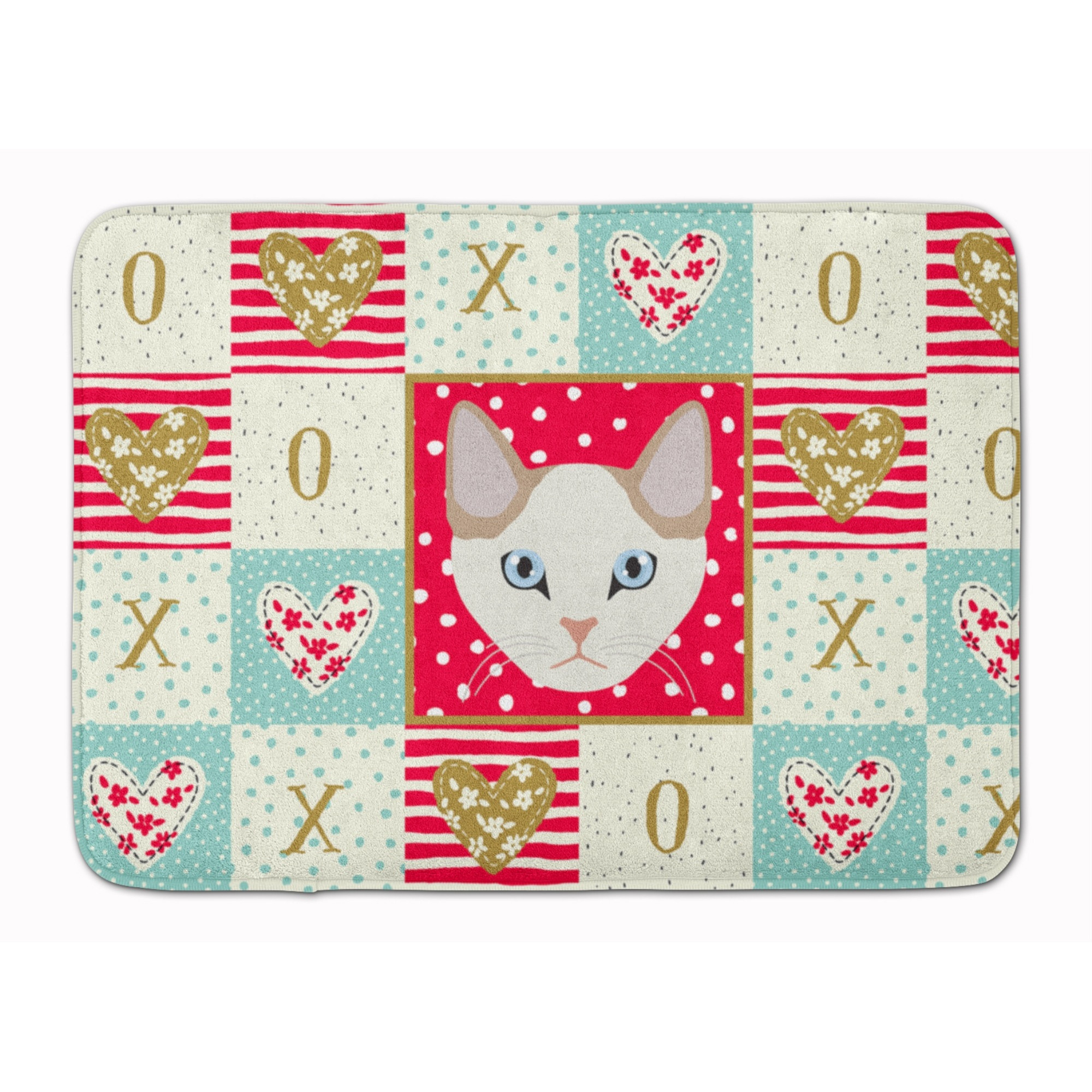 &quotCaroline's Treasures Korean Bobtail Cat Love Machine Washable Memory Foam Mat doormats, Multicolor"