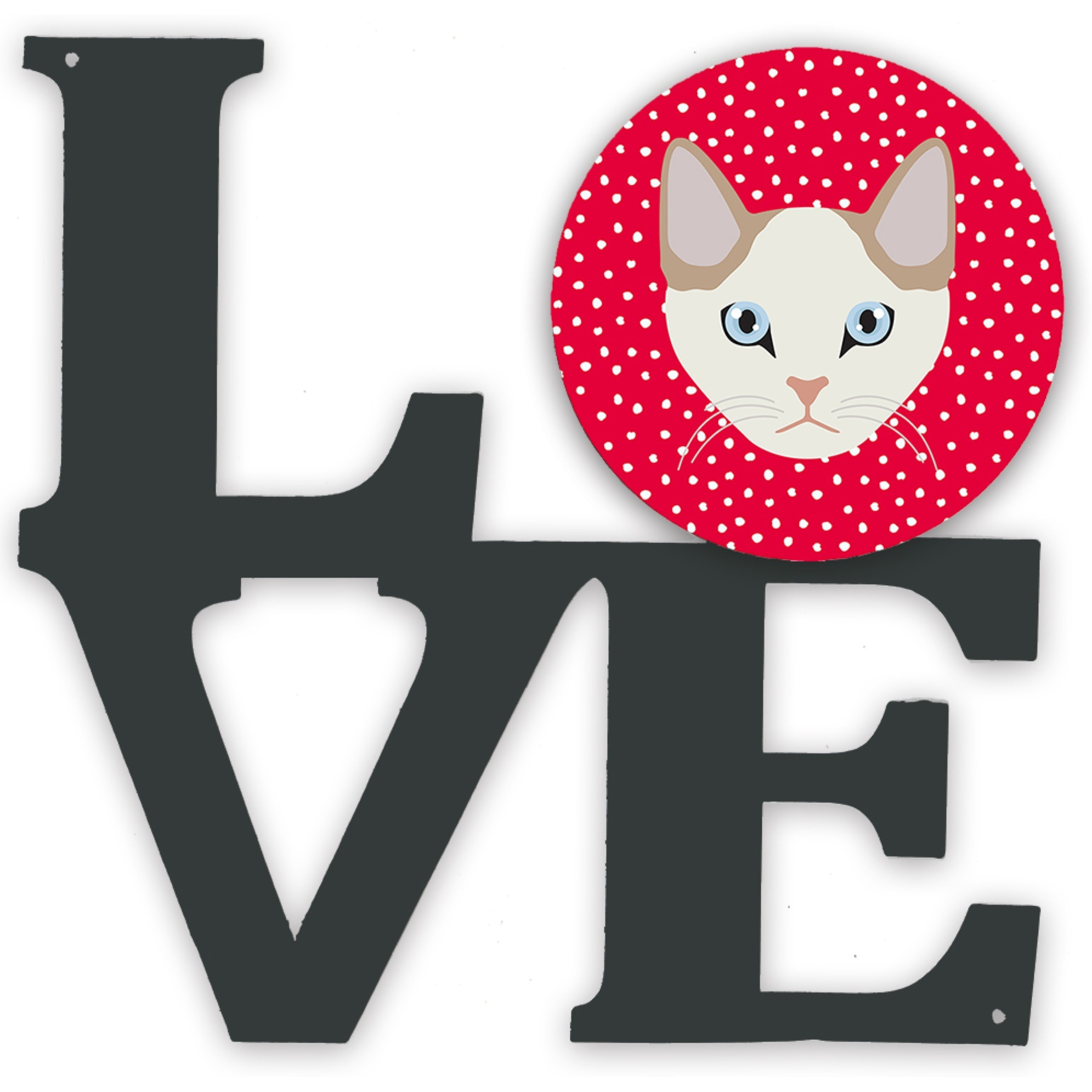 &quotCaroline's Treasures Korean Bobtail Cat Metal Artwork Love wall-decor, Multicolor"