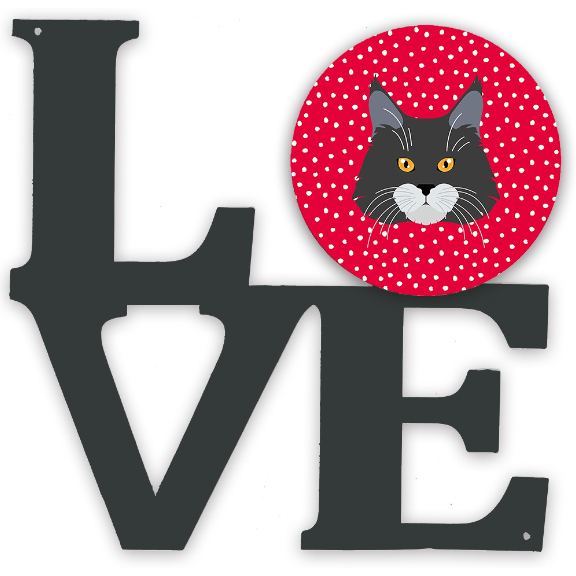 &quotCaroline's Treasures Maine Coon Cat Metal Artwork Love wall-decor, Multicolor"