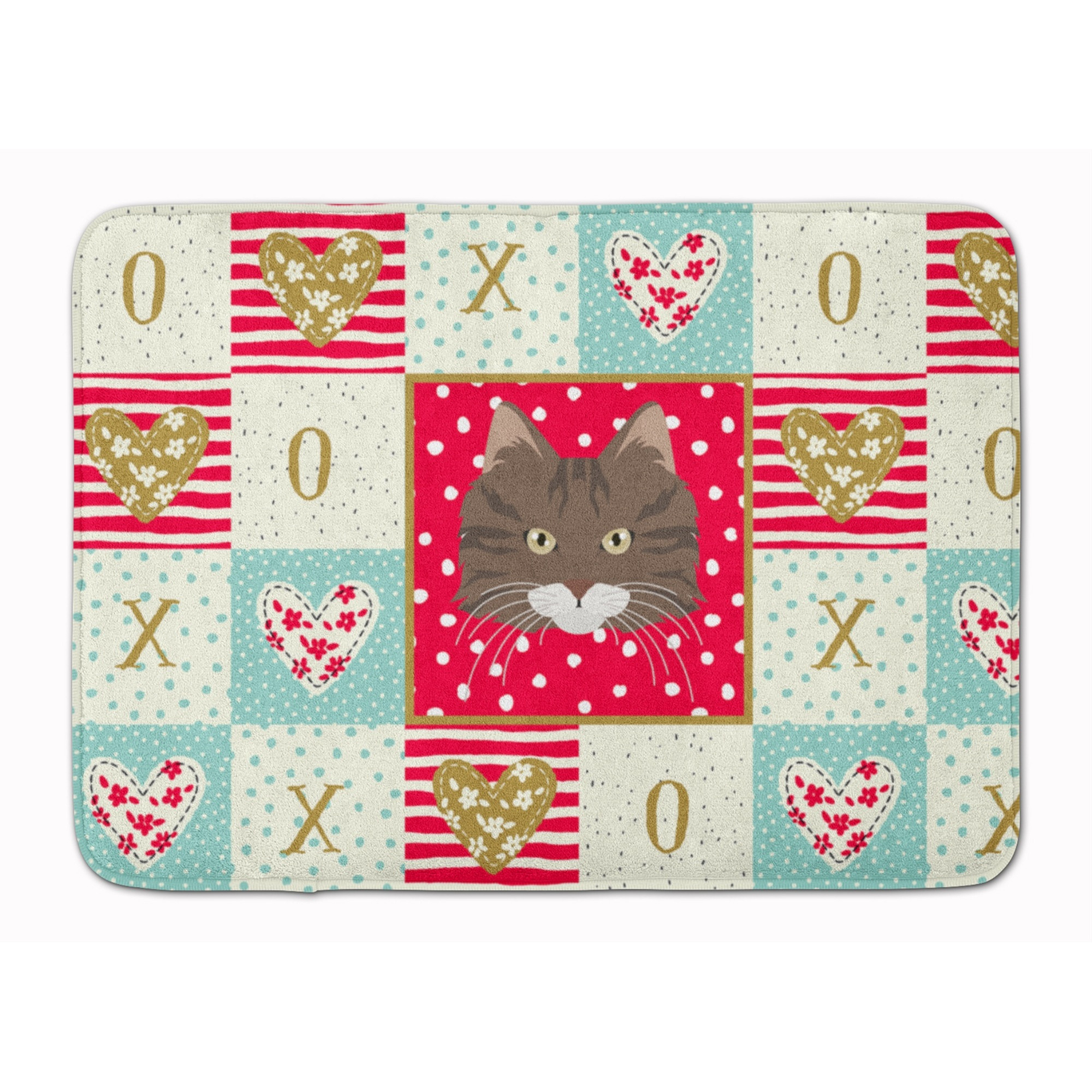&quotCaroline's Treasures Norwegian Forest Cat Love Machine Washable Memory Foam Mat doormats, Multicolor"