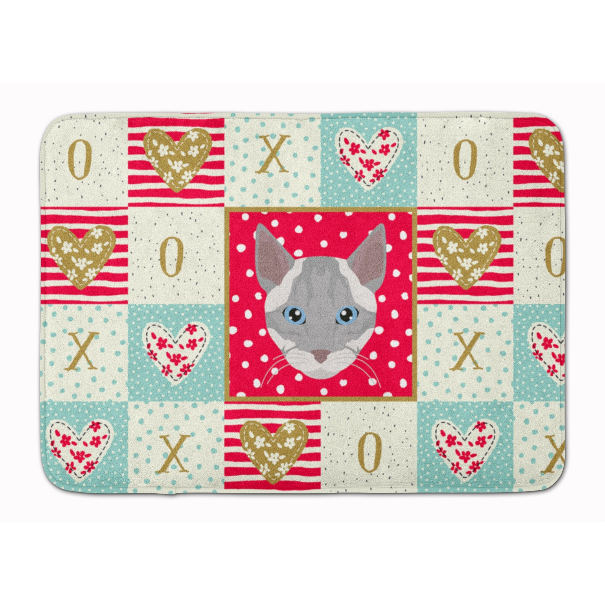 &quotCaroline's Treasures Ojos Azules Cat Love Machine Washable Memory Foam Mat doormats, Multicolor"