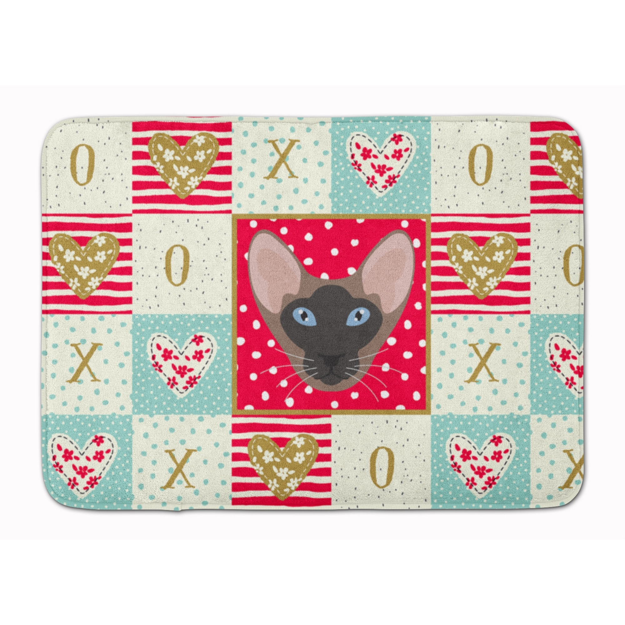&quotCaroline's Treasures Oriental Bicolor Cat Love Machine Washable Memory Foam Mat doormats, Multicolor"