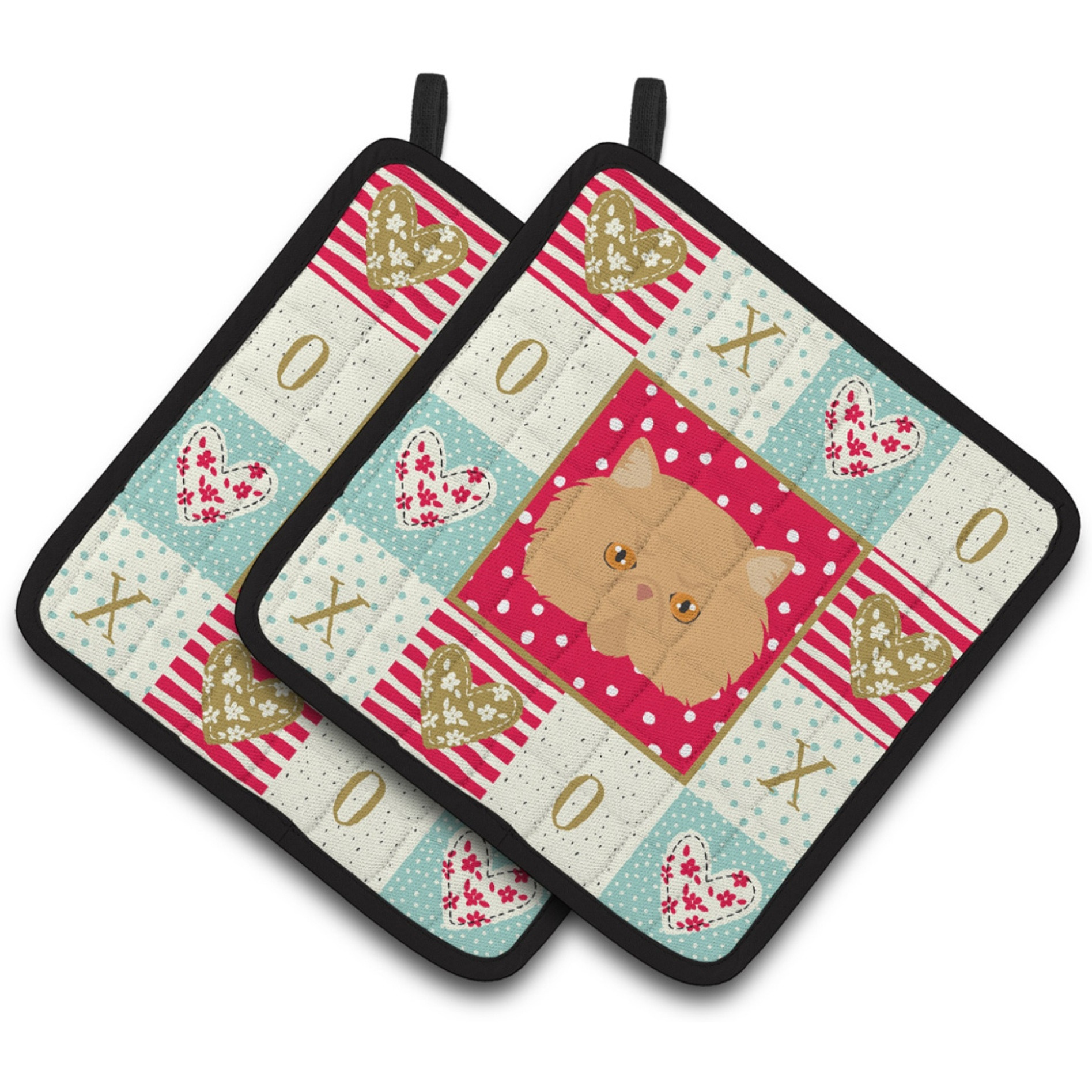 &quotCaroline's Treasures CK5146PTHD Persian Modern Cat Love Pair of Pot Holders potholders, Multicolor"