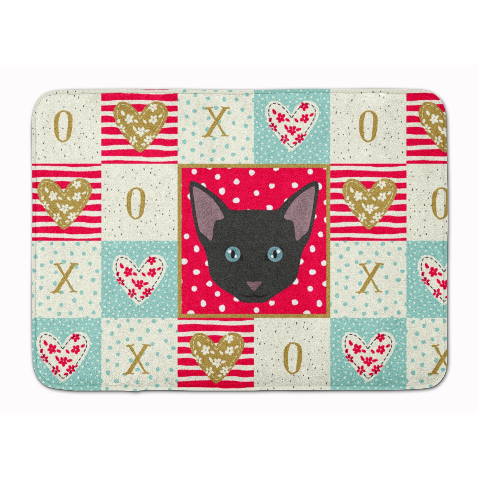 &quotCaroline's Treasures Russian White Black Cat Love Machine Washable Memory Foam Mat doormats, Multicolor"