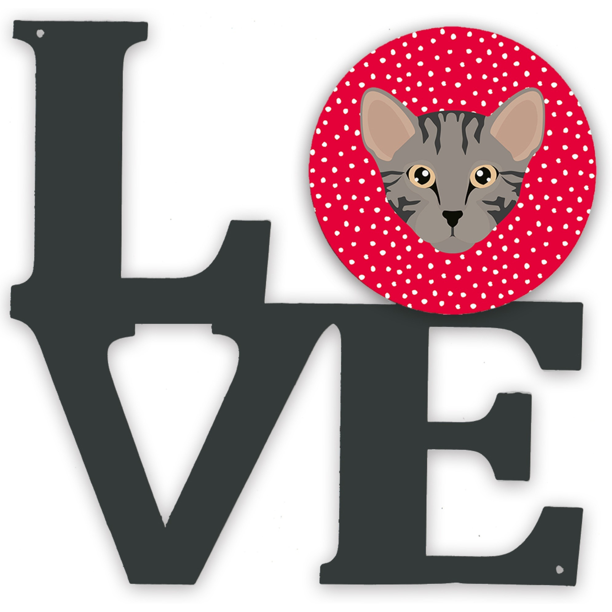 &quotCaroline's Treasures Safari Cat Metal Artwork Love wall-decor, Multicolor"