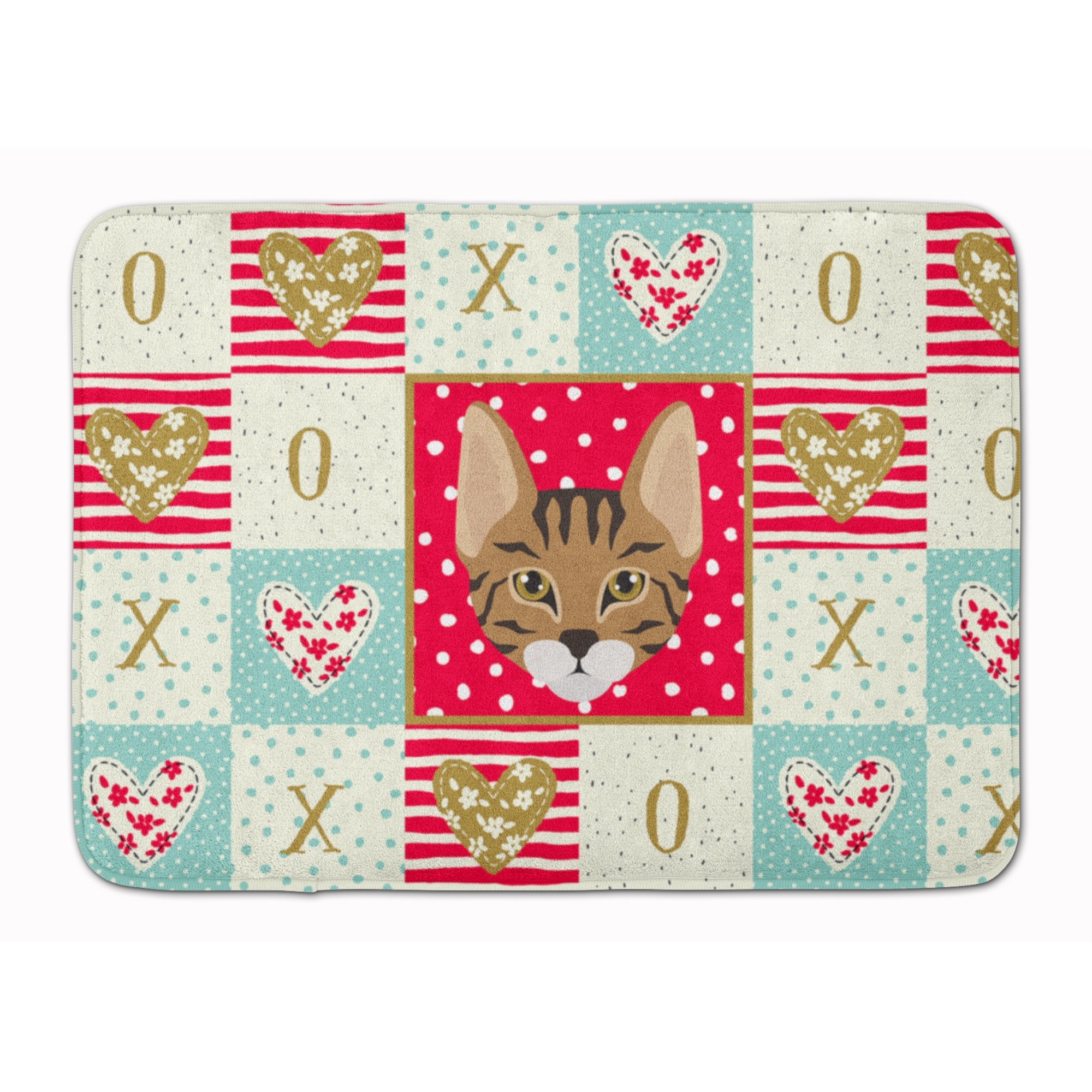 &quotCaroline's Treasures Savannah Cat Love Machine Washable Memory Foam Mat doormats, Multicolor"
