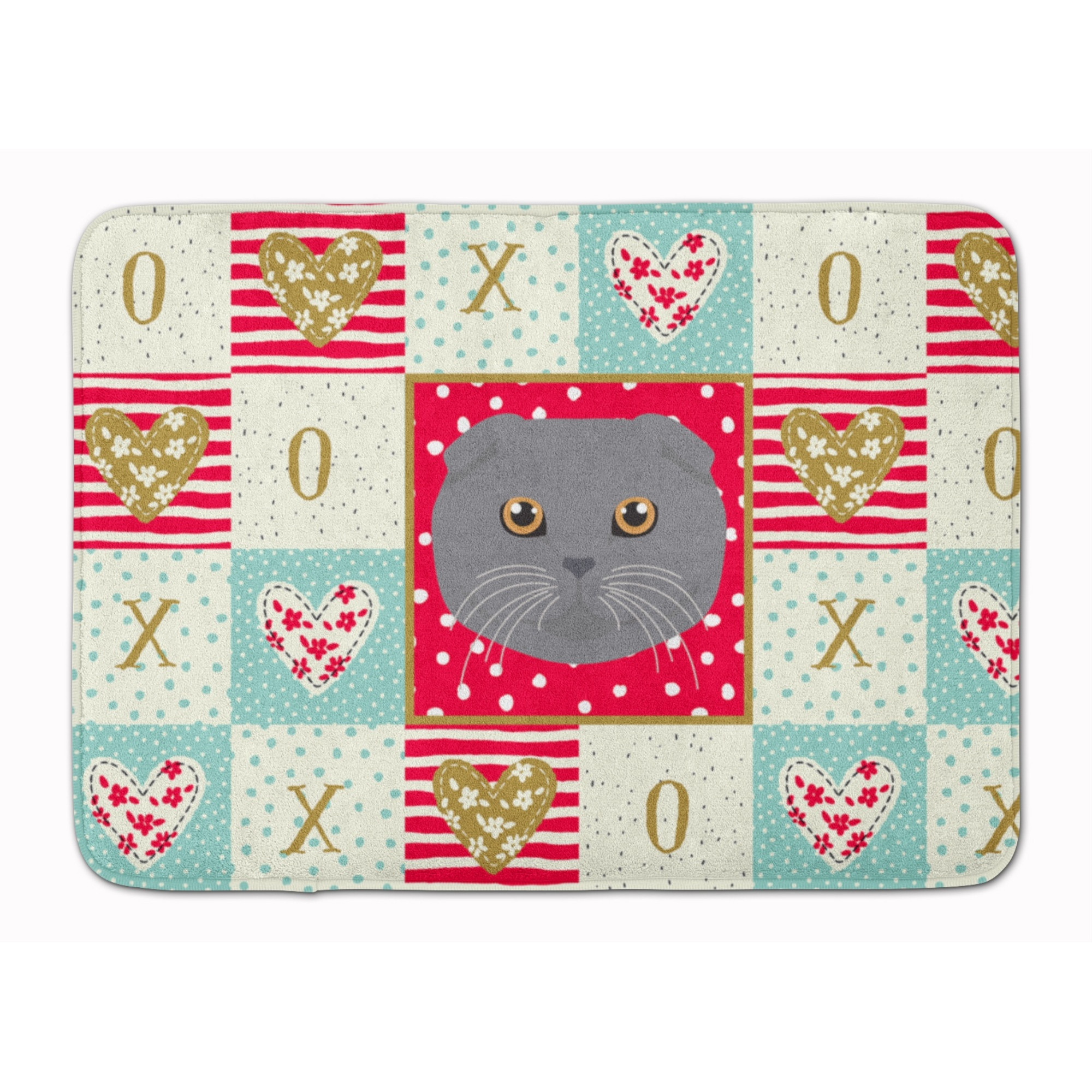 &quotCaroline's Treasures Scottish Fold Cat Love Machine Washable Memory Foam Mat doormats, Multicolor"