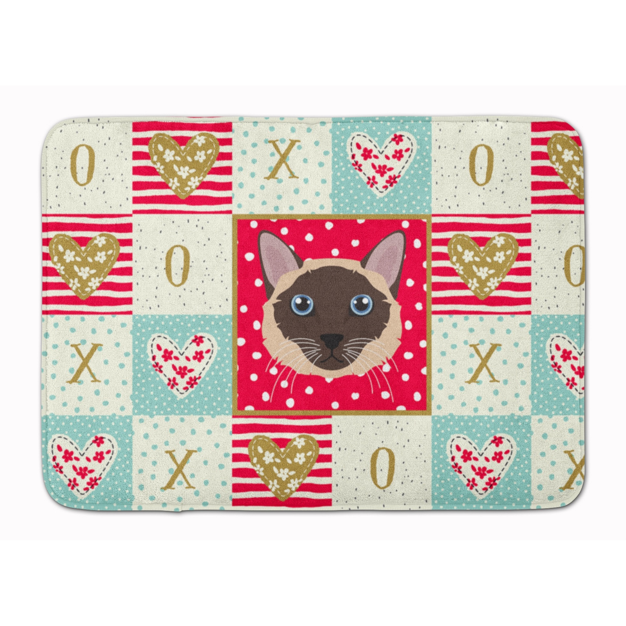 &quotCaroline's Treasures Siamese Traditional Cat Love Machine Washable Memory Foam Mat doormats, Multicolor"