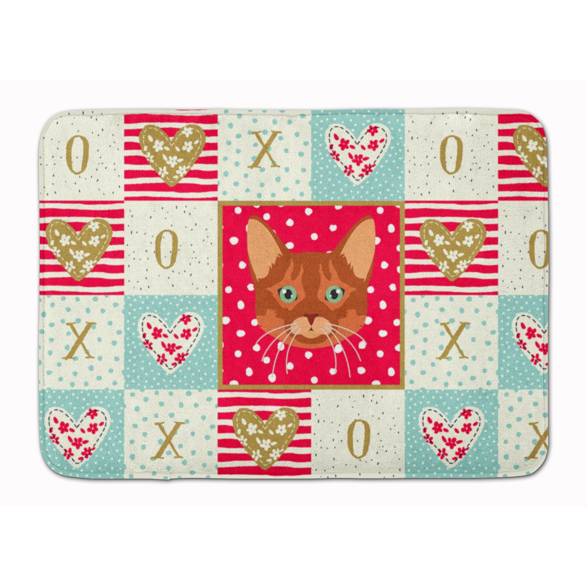 &quotCaroline's Treasures Somali Cat Love Machine Washable Memory Foam Mat doormats, Multicolor"