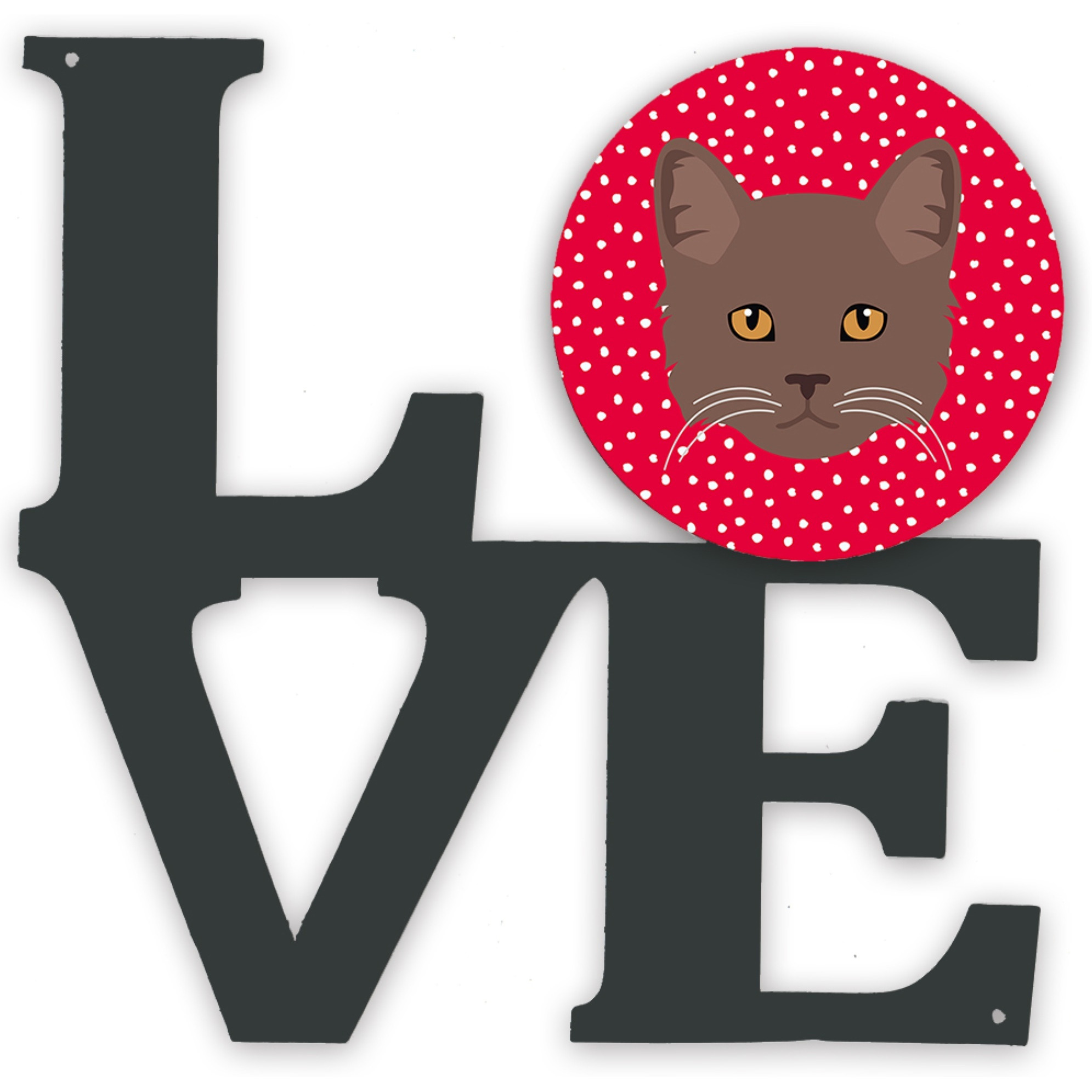 &quotCaroline's Treasures York Chocolate Cat Metal Artwork Love wall-decor, Multicolor"