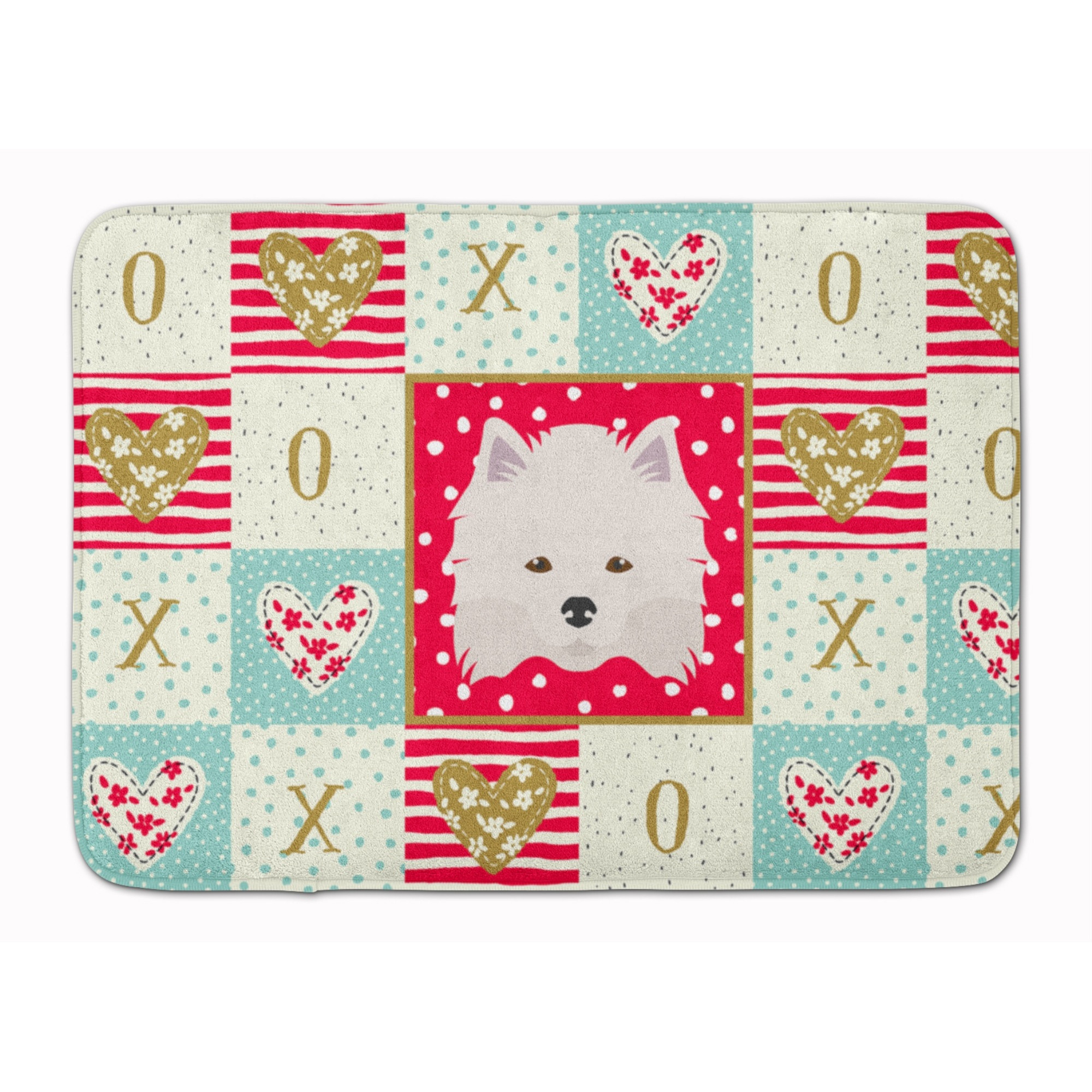 &quotCaroline's Treasures American Eskimo Love Machine Washable Memory Foam Mat doormats, Multicolor"