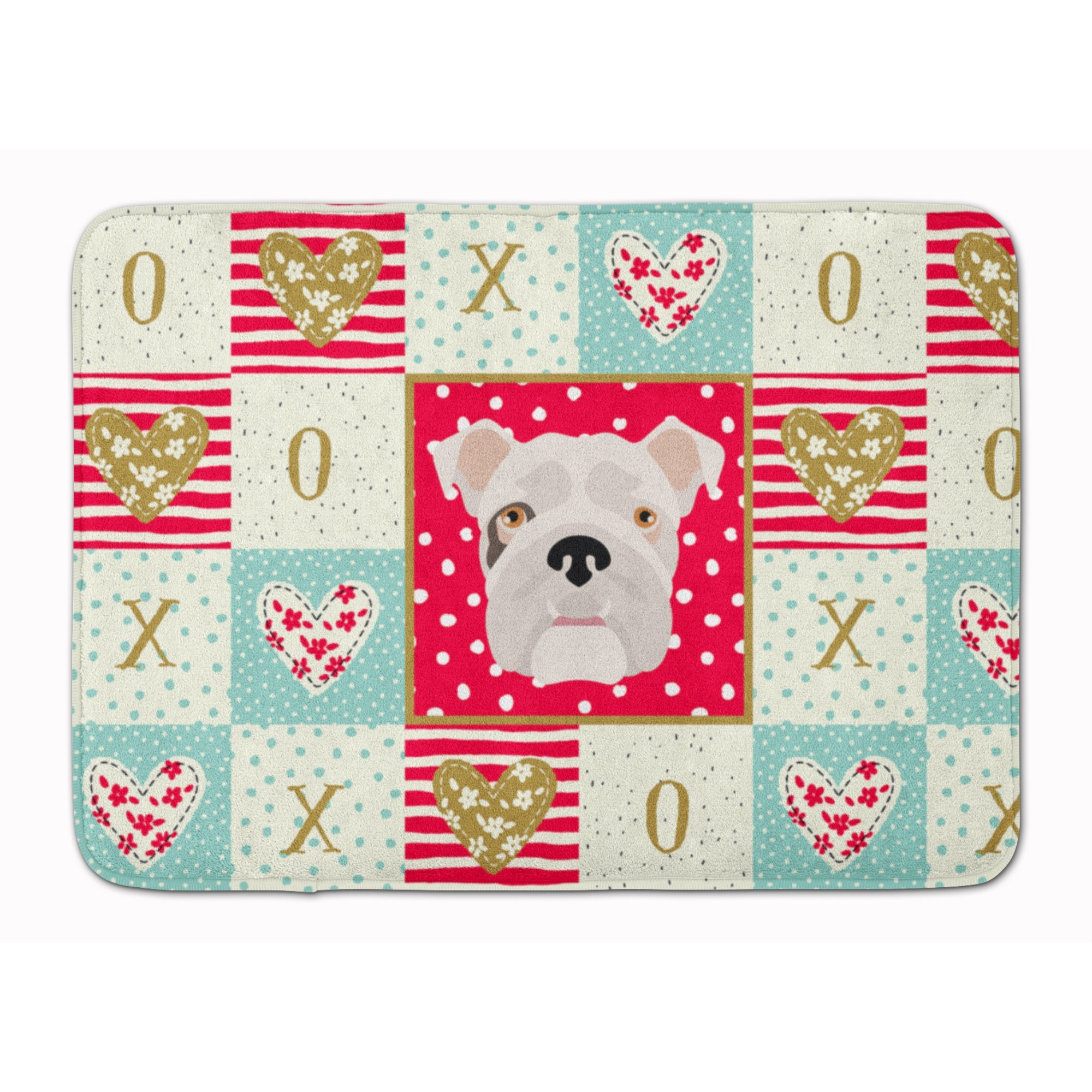 &quotCaroline's Treasures English Bulldog Love Machine Washable Memory Foam Mat doormats, Multicolor"