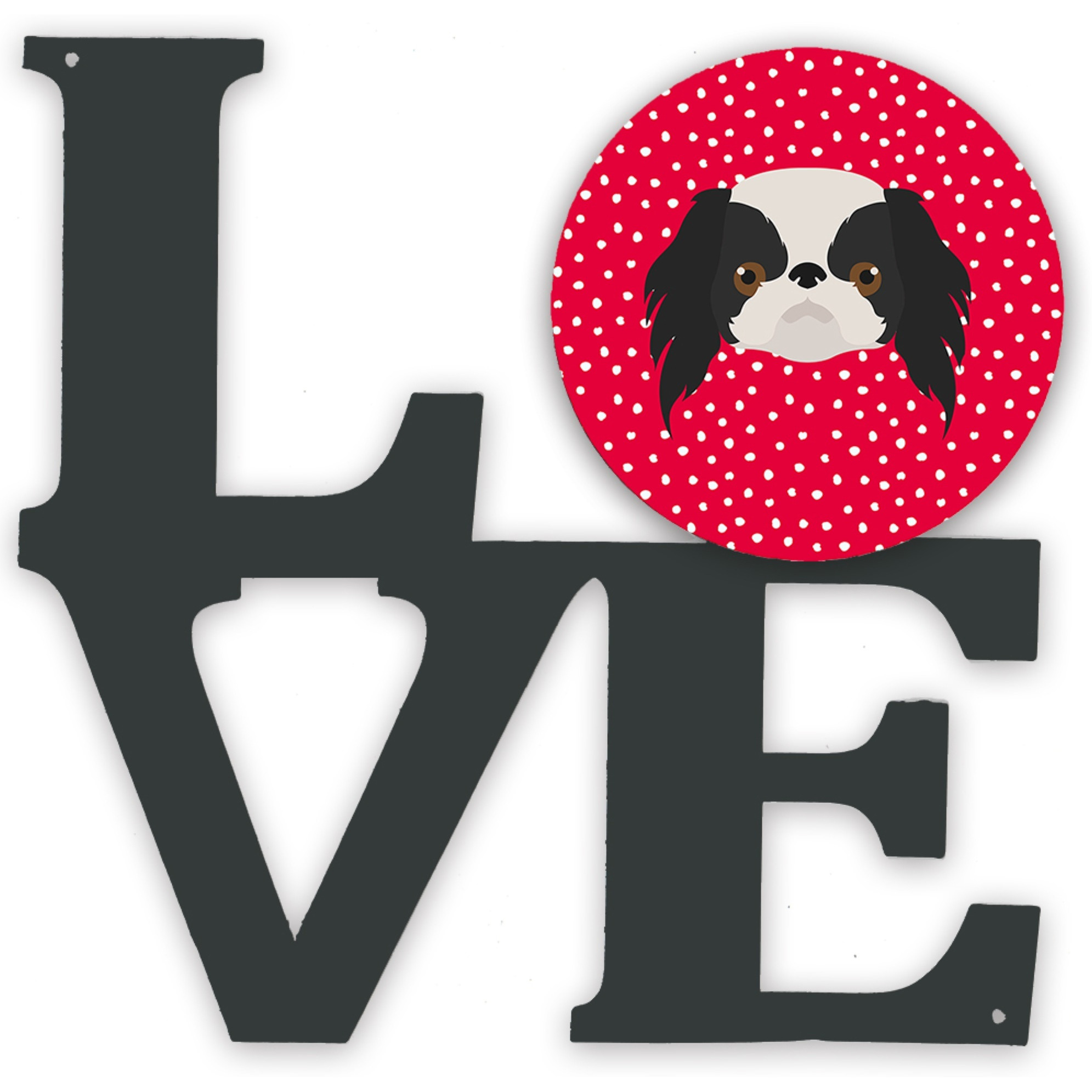 &quotCaroline's Treasures Japanese Chin Metal Artwork Love wall-decor, Multicolor"