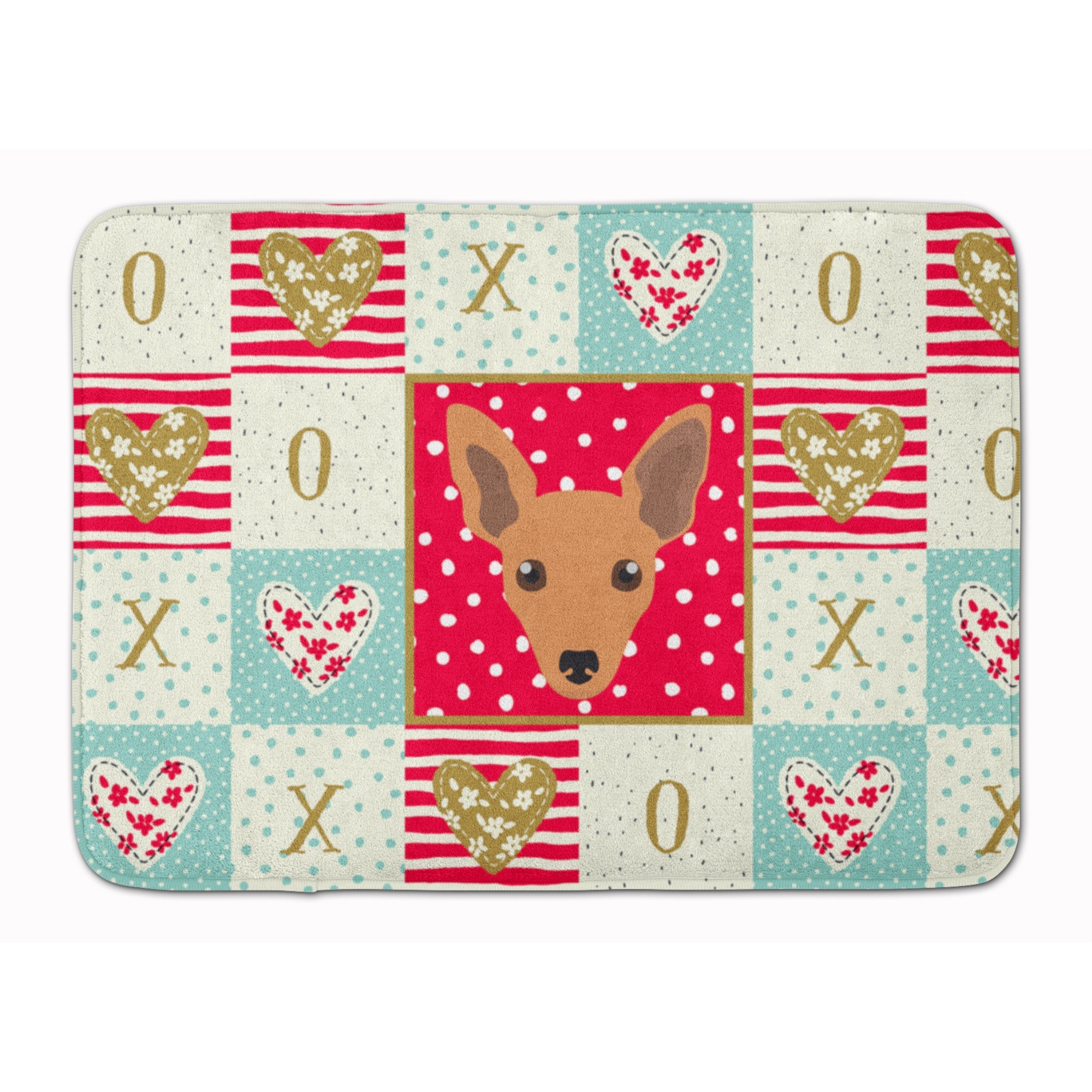&quotCaroline's Treasures Miniature Pinscher Love Machine Washable Memory Foam Mat doormats, Multicolor"