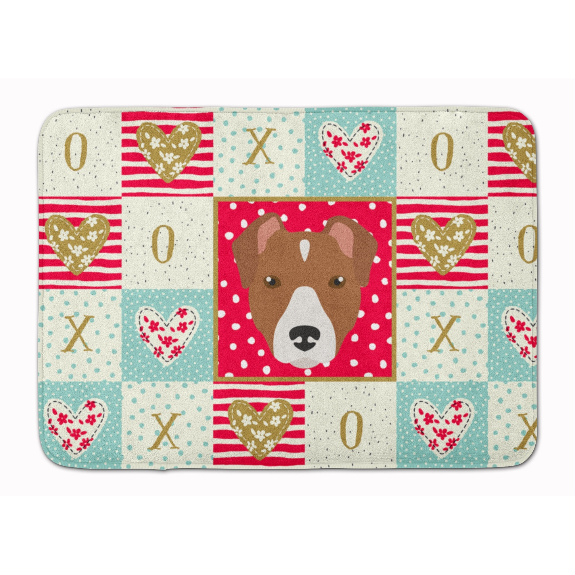&quotCaroline's Treasures Rat Terrier Love Machine Washable Memory Foam Mat doormats, Multicolor"