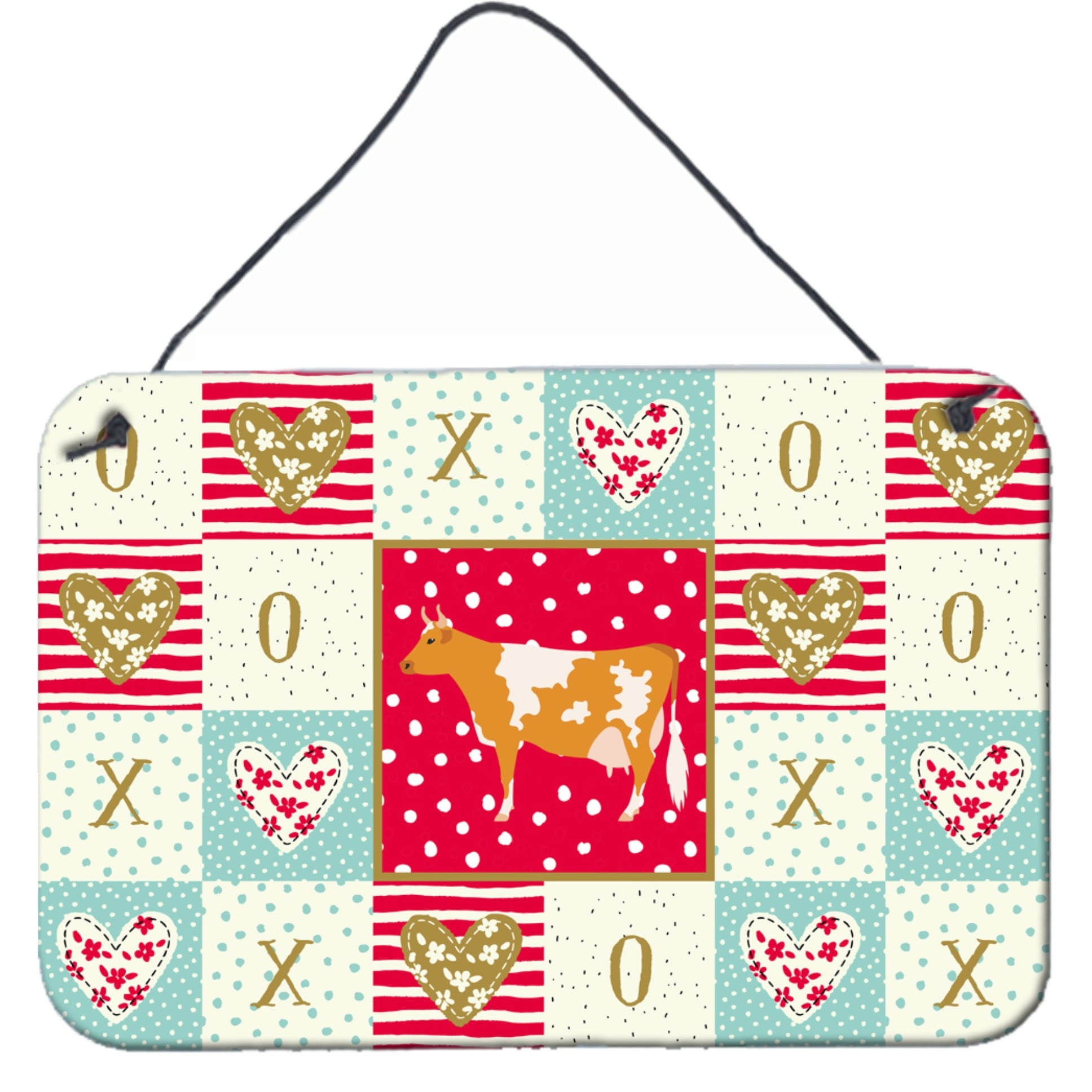 &quotCaroline's Treasures Guernsey Cow Love Door Hanging Prints wall-decor, Multicolor"