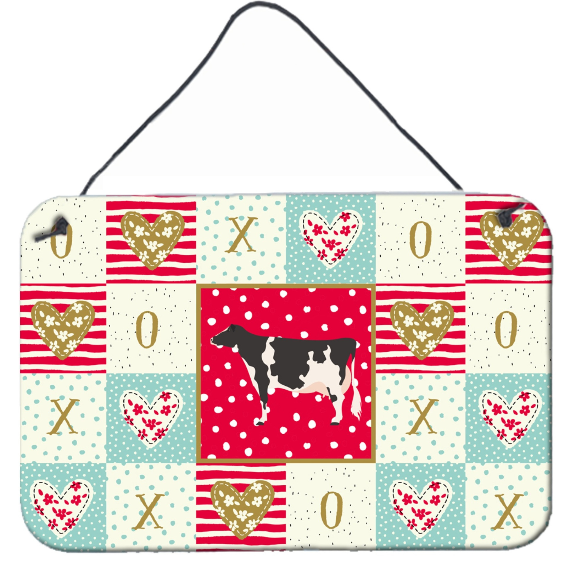 &quotCaroline's Treasures Holstein Cow Love Door Hanging Prints wall-decor, Multicolor"