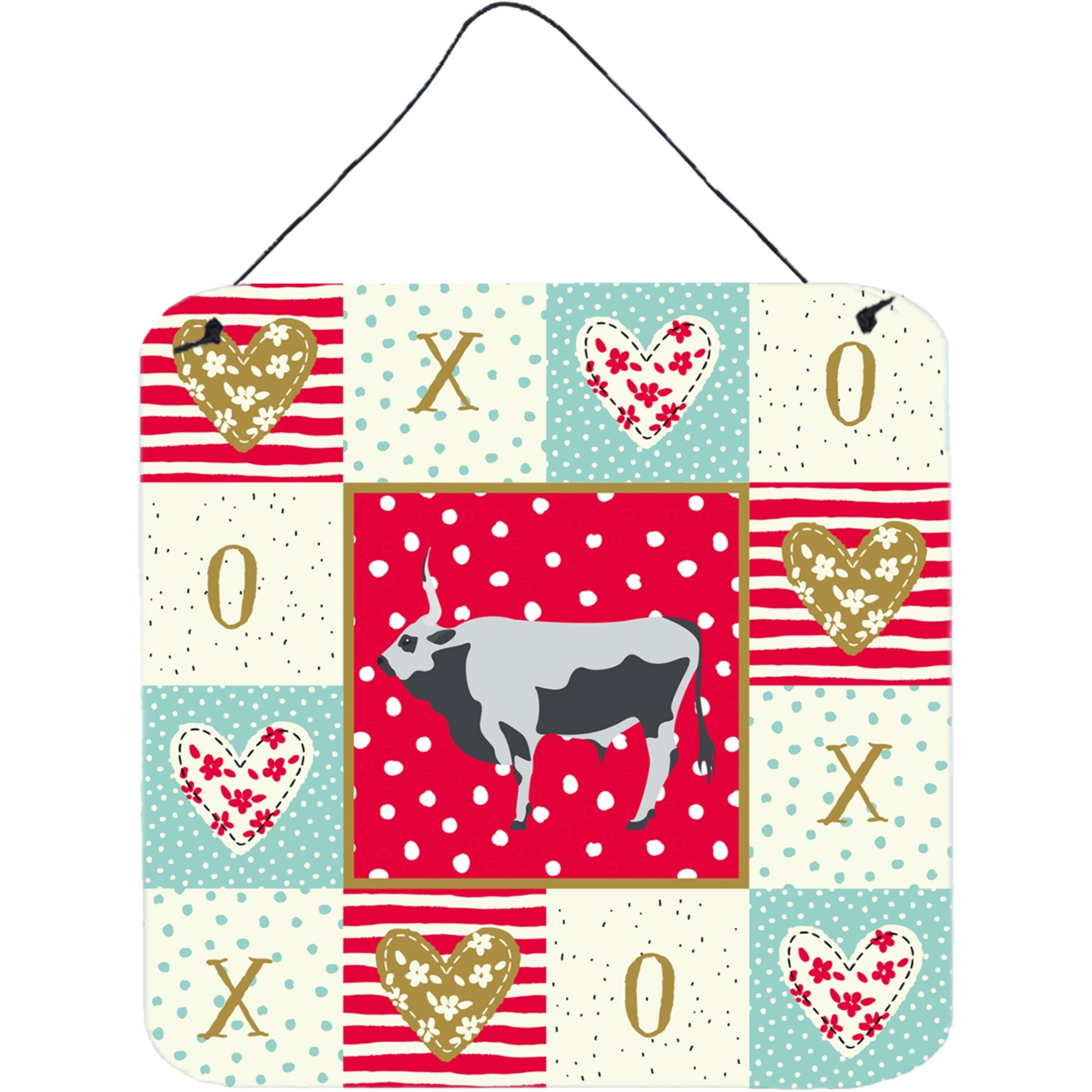 &quotCaroline's Treasures Hungarian Grey Steppe Cow Love Door Hanging Prints wall-decor, Multicolor"