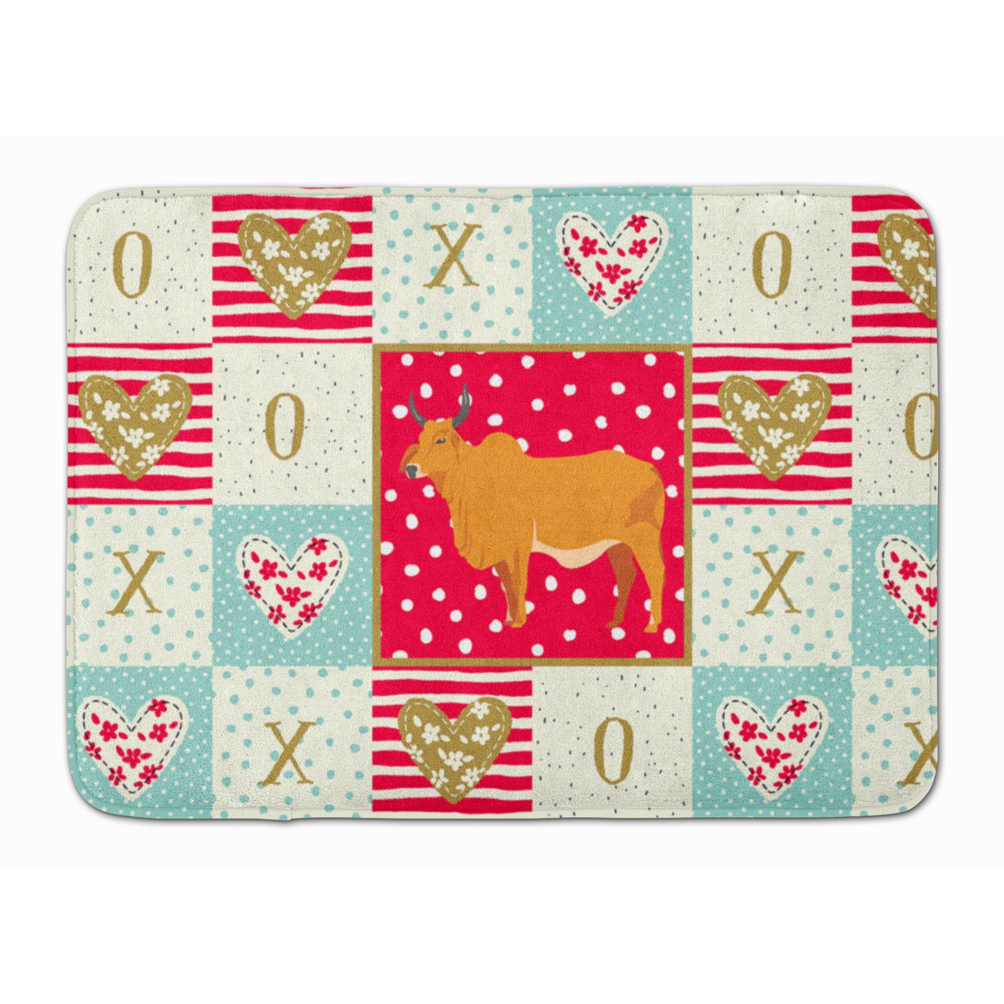 &quotCaroline's Treasures Zebu Indicine Cow Love Machine Washable Memory Foam Mat doormats, Multicolor"